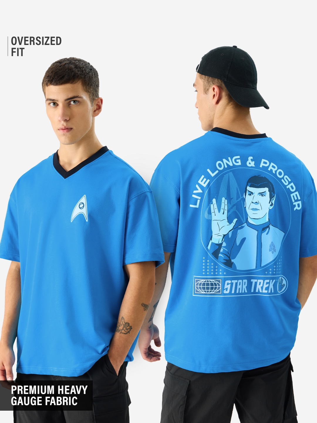 The Souled Store | Men's Star Trek Live Long and Prosper Oversized T-Shirts