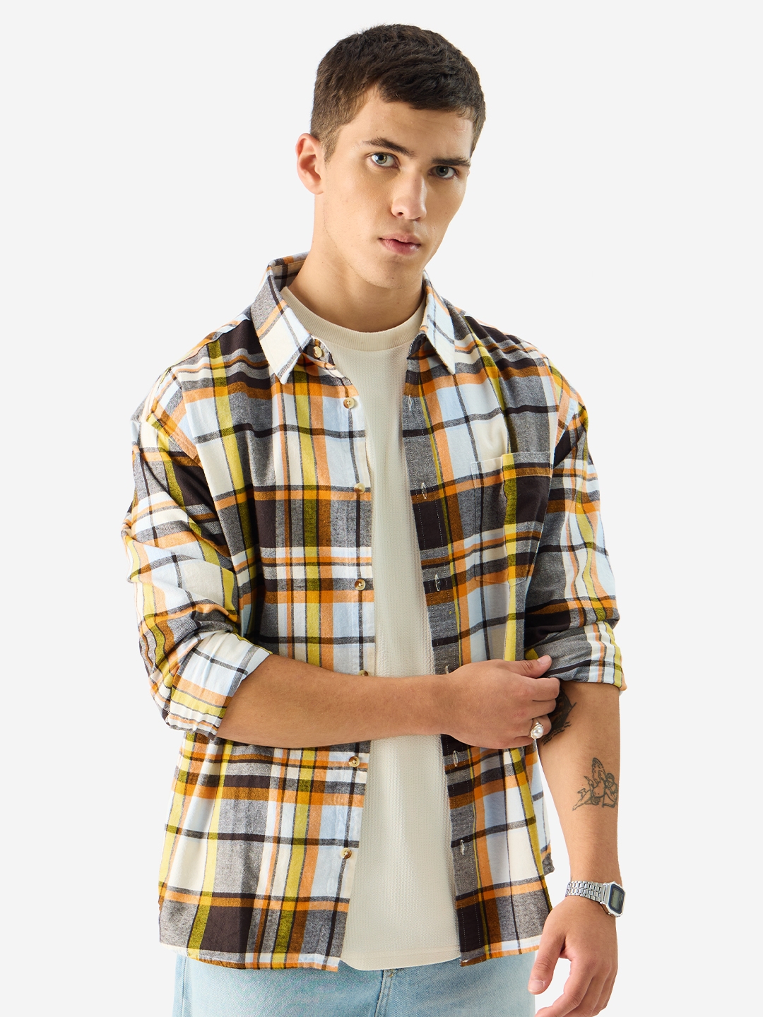 The Souled Store | Men's Misted Quartz Relaxed Casual Shirt