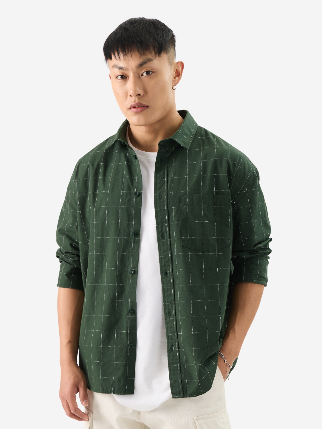 Men's Plaid: Forest Green Men's Relaxed Shirts
