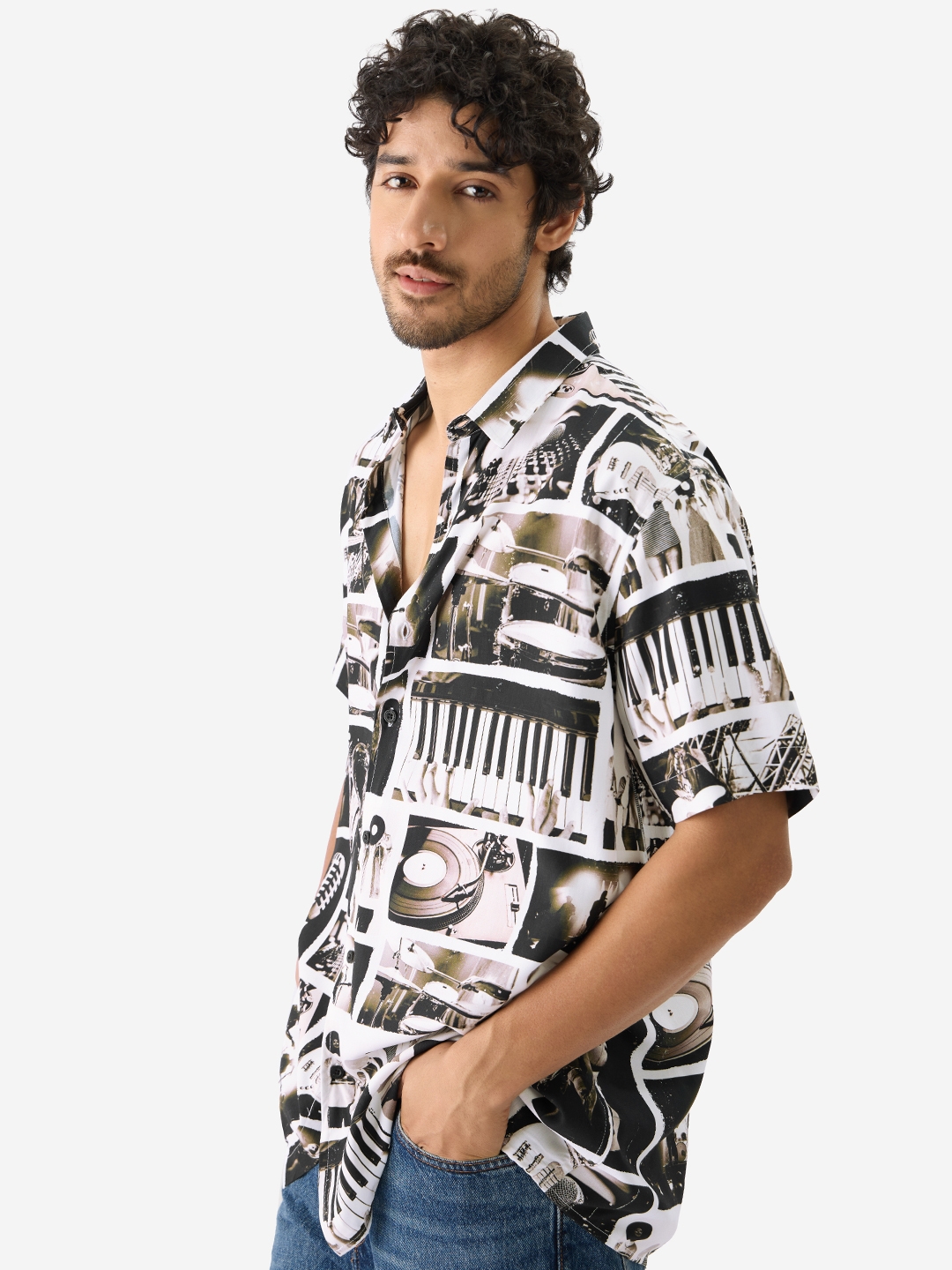 The Souled Store | Men's On Beat Oversized Casual Shirt