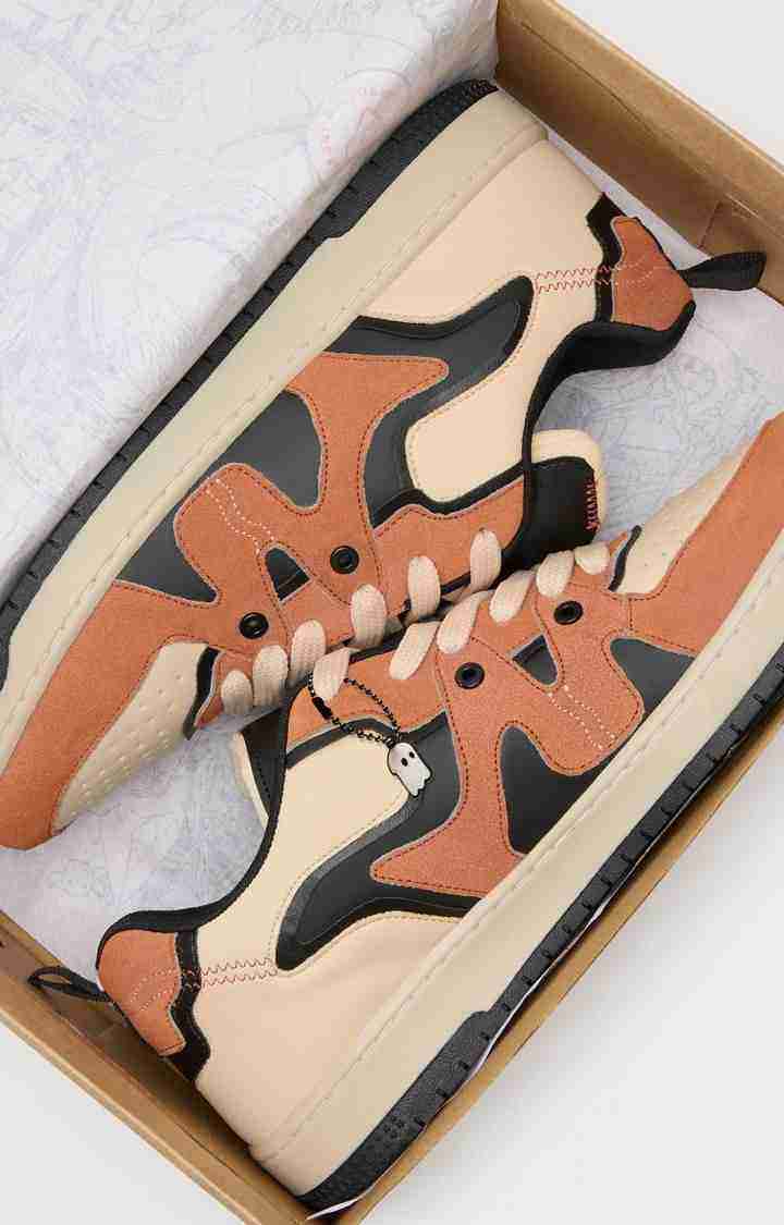 The Soulted Store Urban Blaze: Orange Men Low Top Sneakers