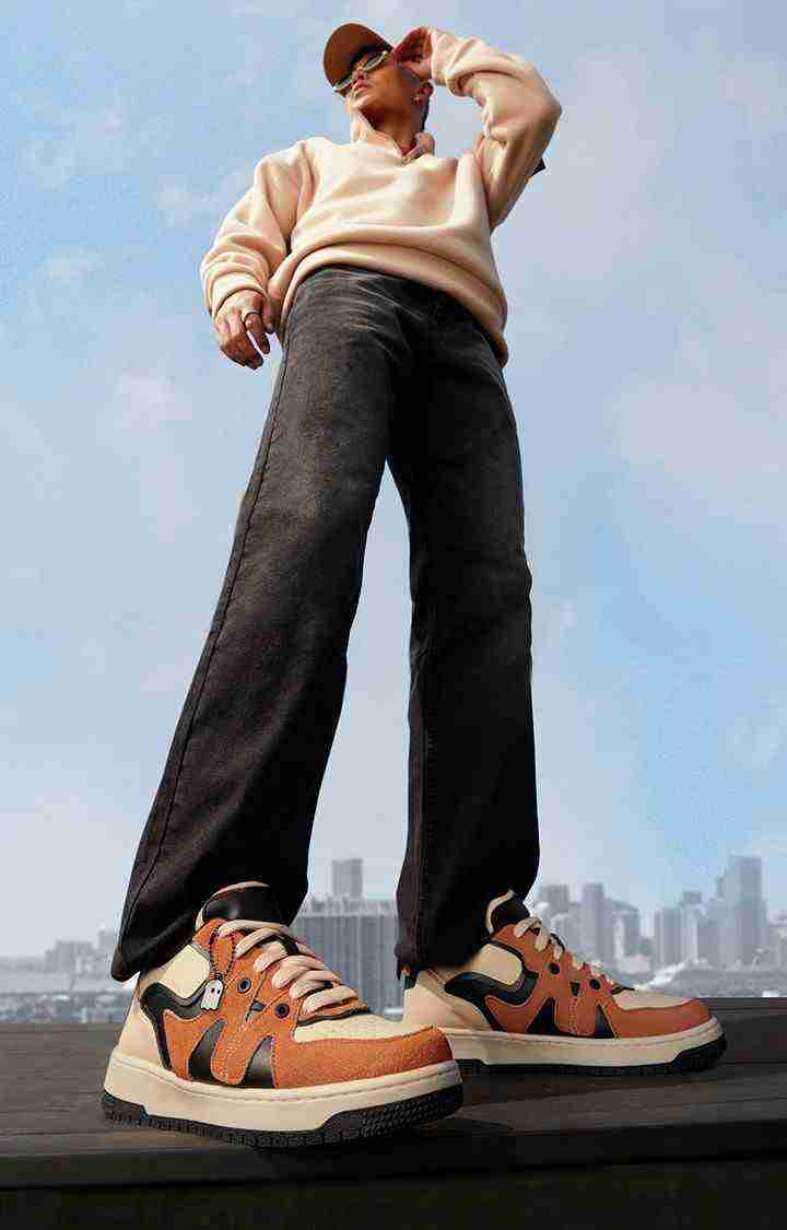 The Soulted Store Urban Blaze: Orange Men Low Top Sneakers