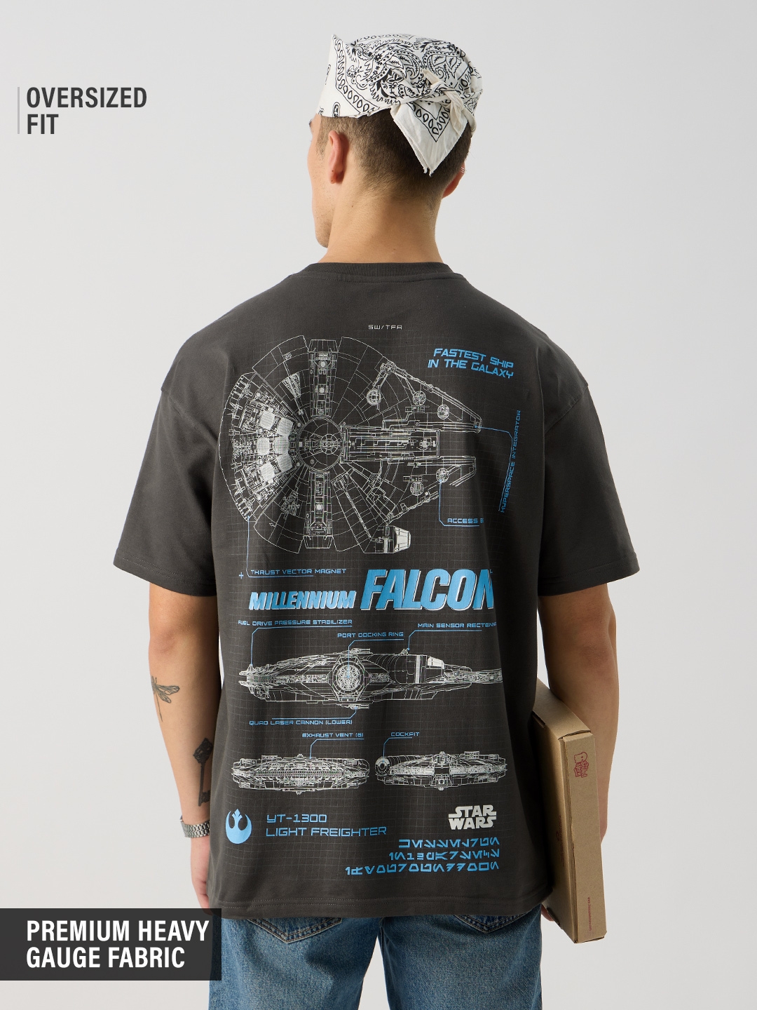 The Souled Store | Men's Star Wars Millennium Falcon Oversized T-Shirts
