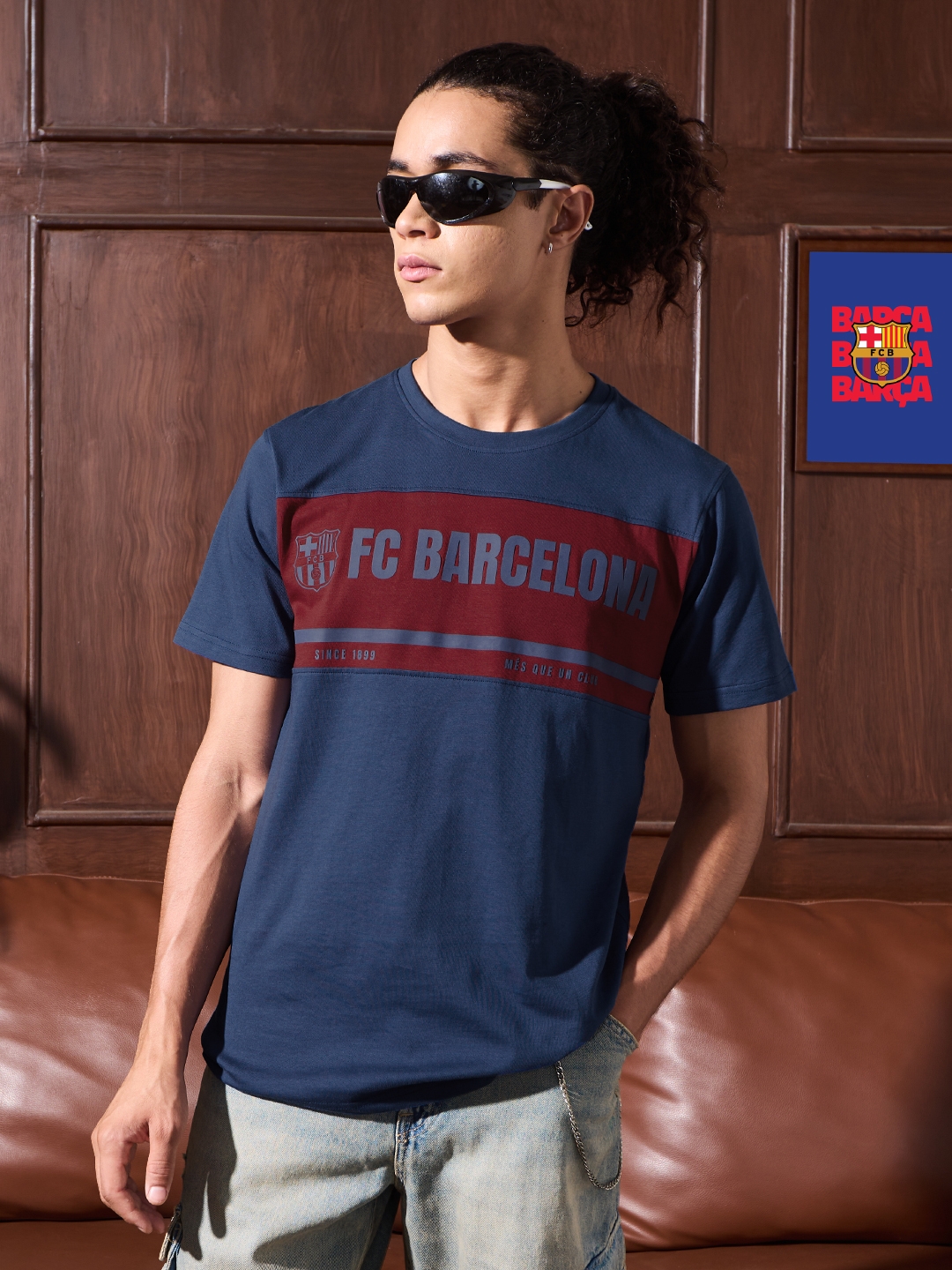 The Souled Store | Men's FCB: Mes Que Un Club T-Shirt