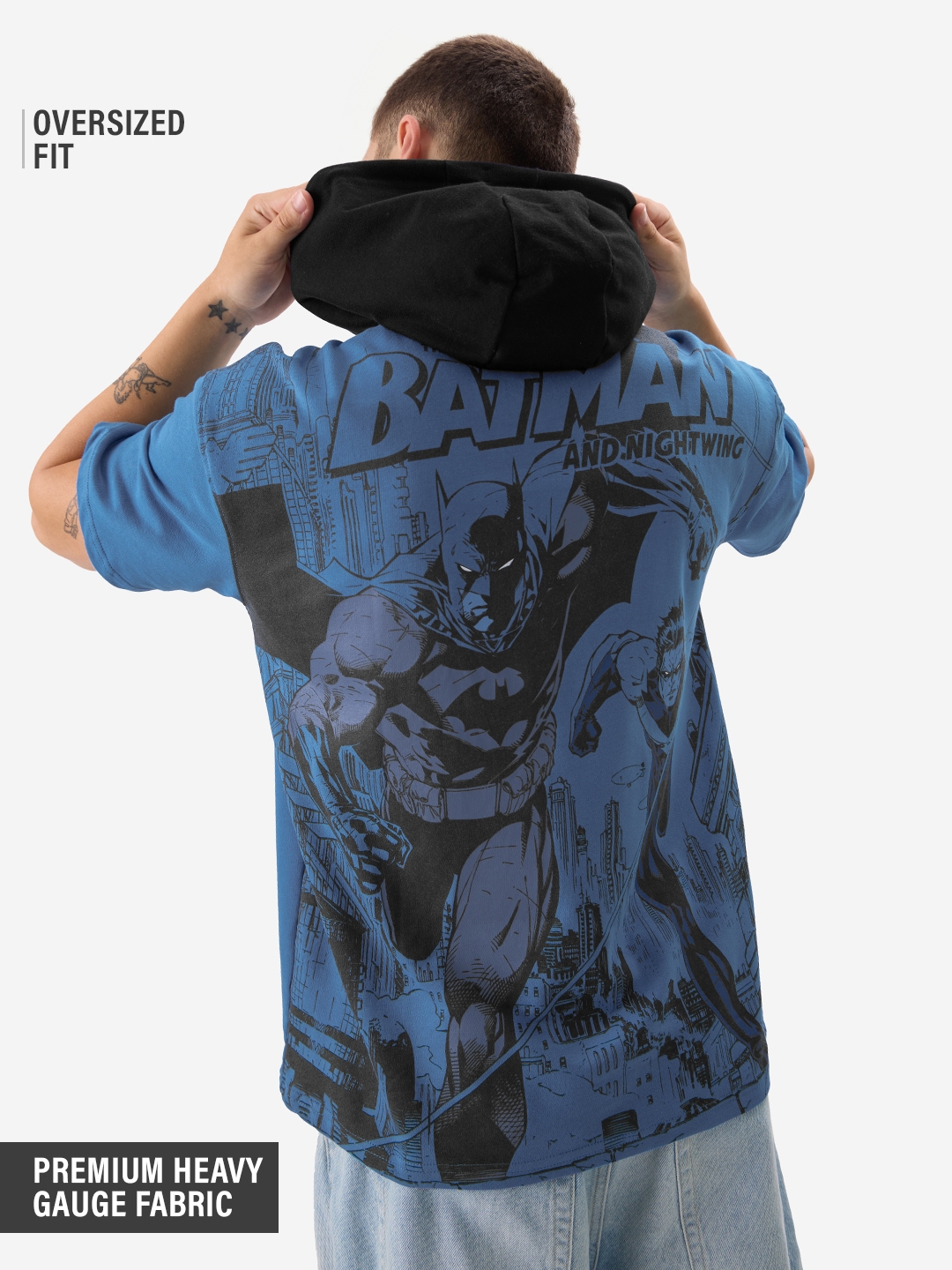 The Souled Store | Men's DC Batman & Nightwing Hooded T-Shirts