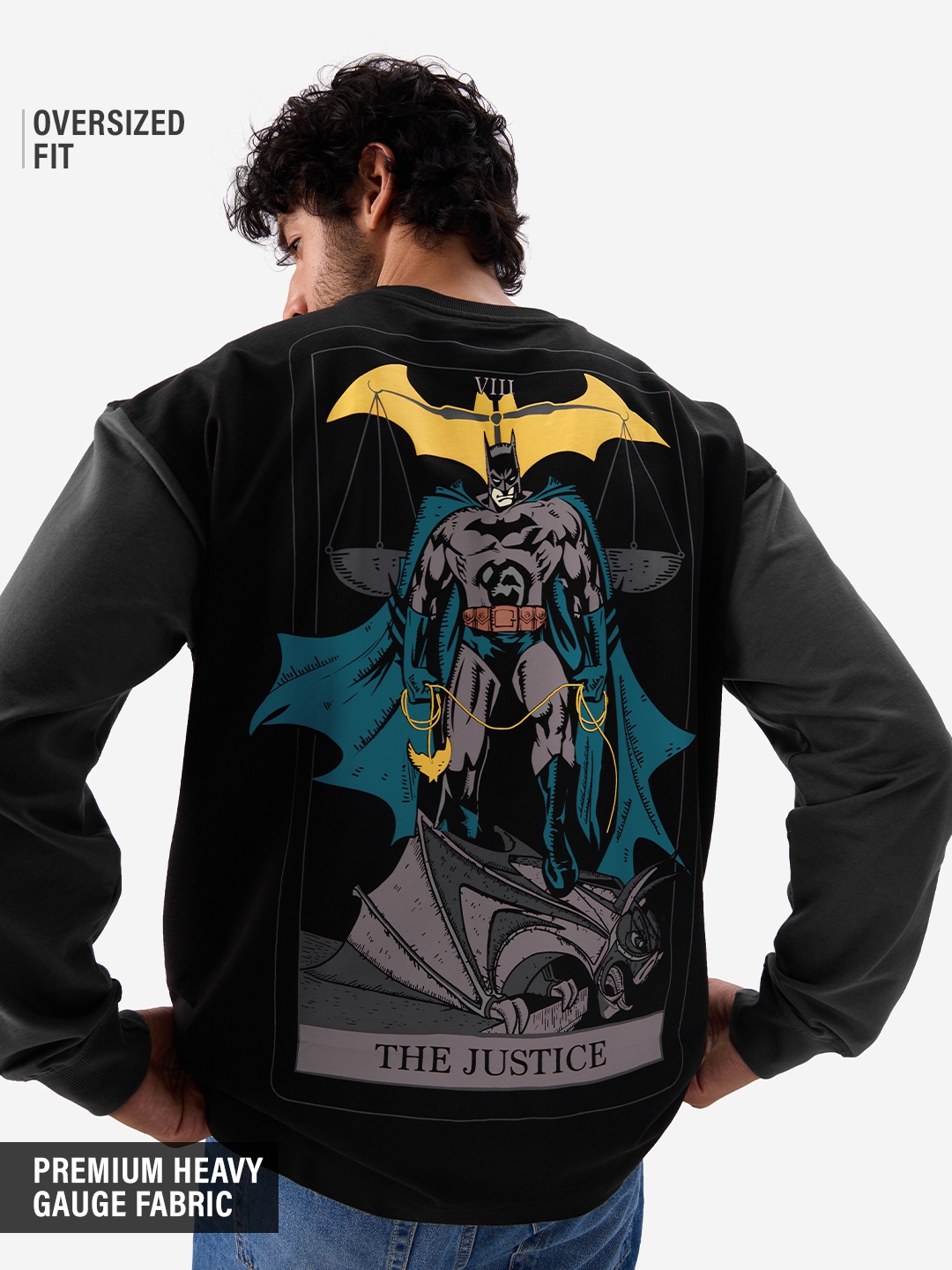 The Souled Store | Men's Tarot: Batman Oversized Full Sleeve T-Shirt