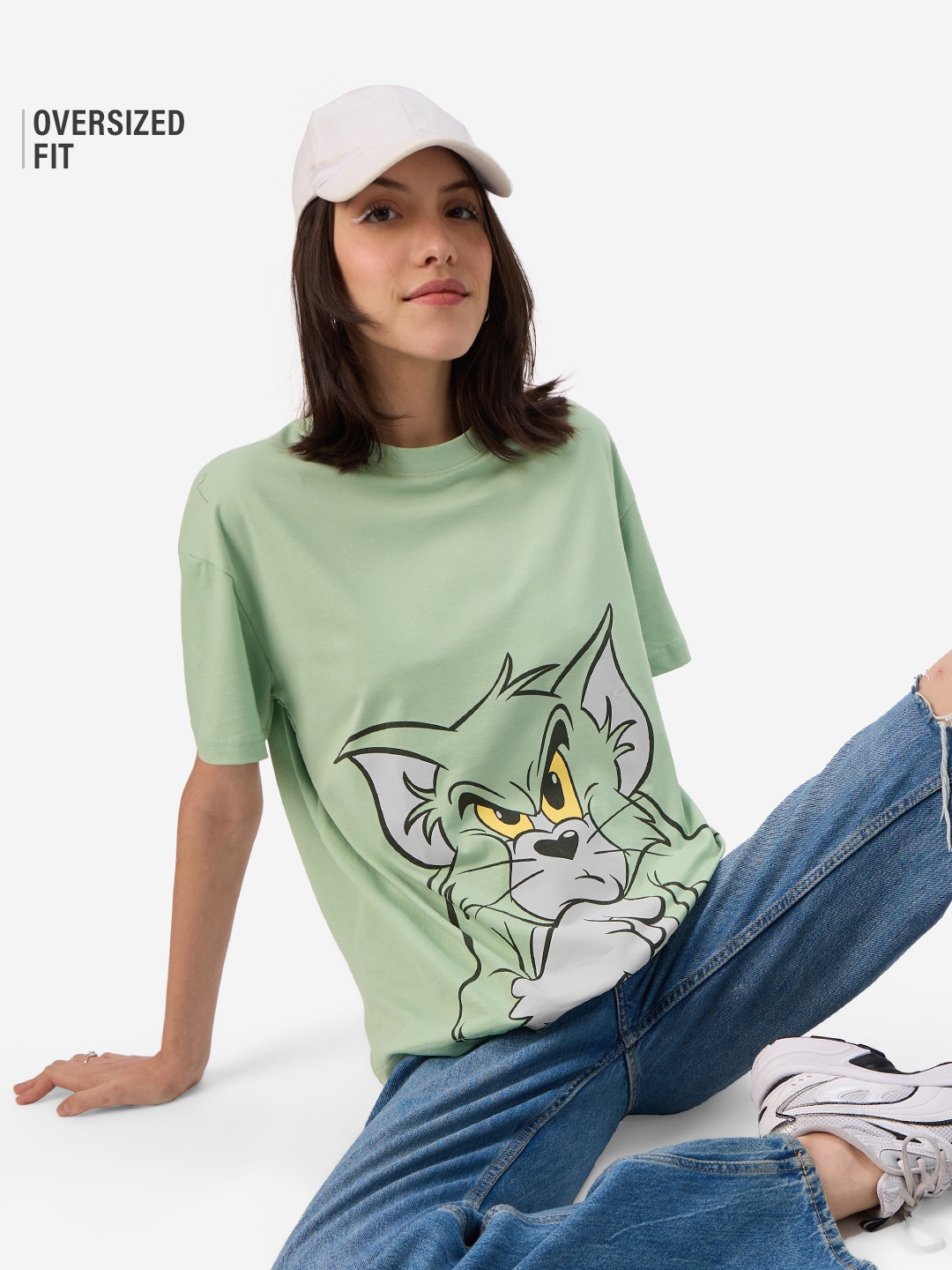 The Souled Store | Women's Tom And Jerry Time To Think  Oversized T-Shirt