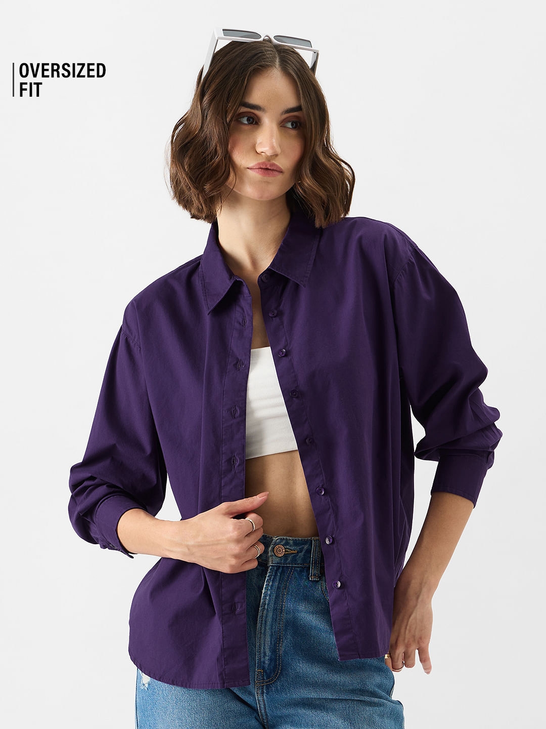 Women's Solids: Purple Haze Women's Boyfriend Shirts