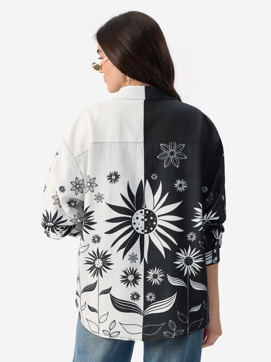 The Souled Store | Women's  Floral Yin Yang  Boyfriend Shirts