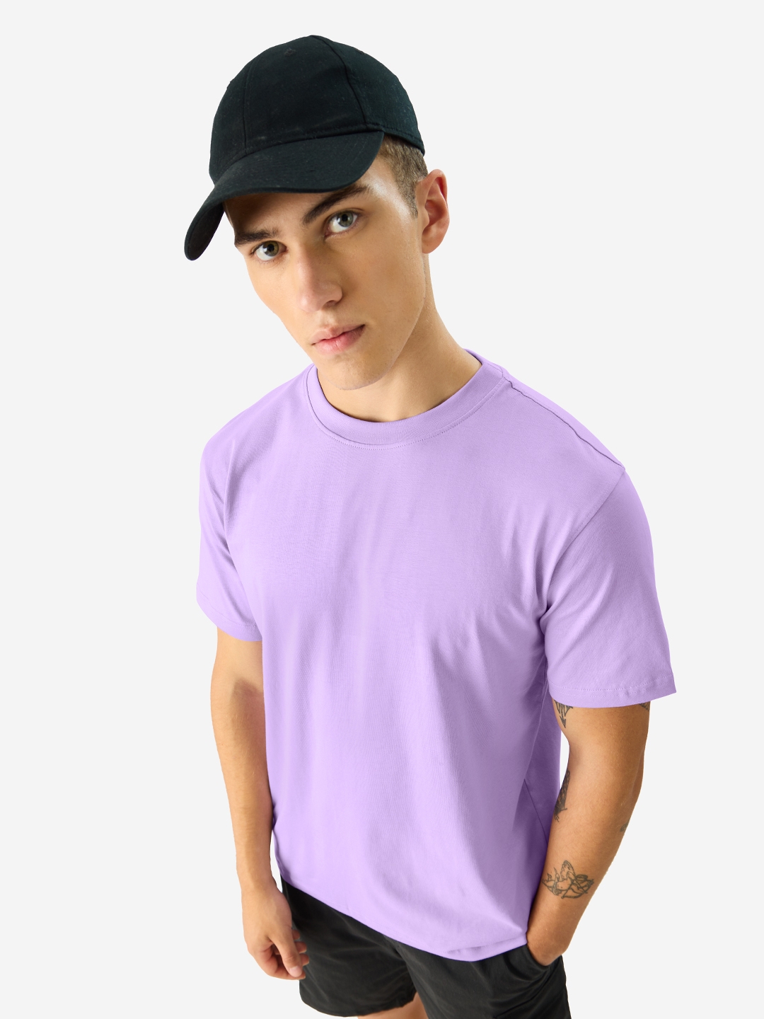 The Souled Store | Men's Solids: Deep Lavender T-Shirt