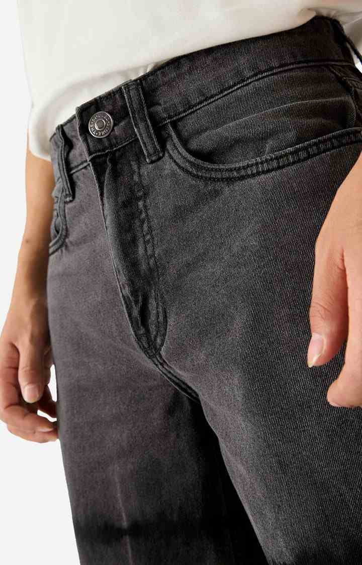 Men's Grey Cotton Solid Relaxed Jeans