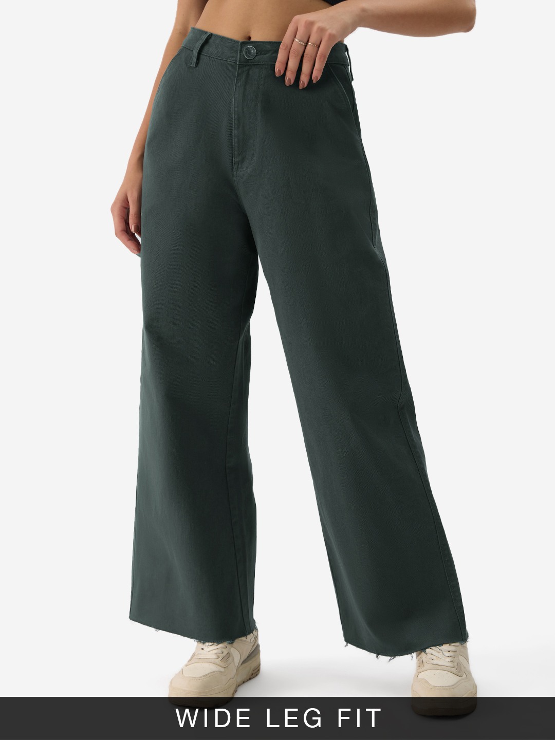 Women's Amanzi Polycotton Solid Wide Leg Jeans