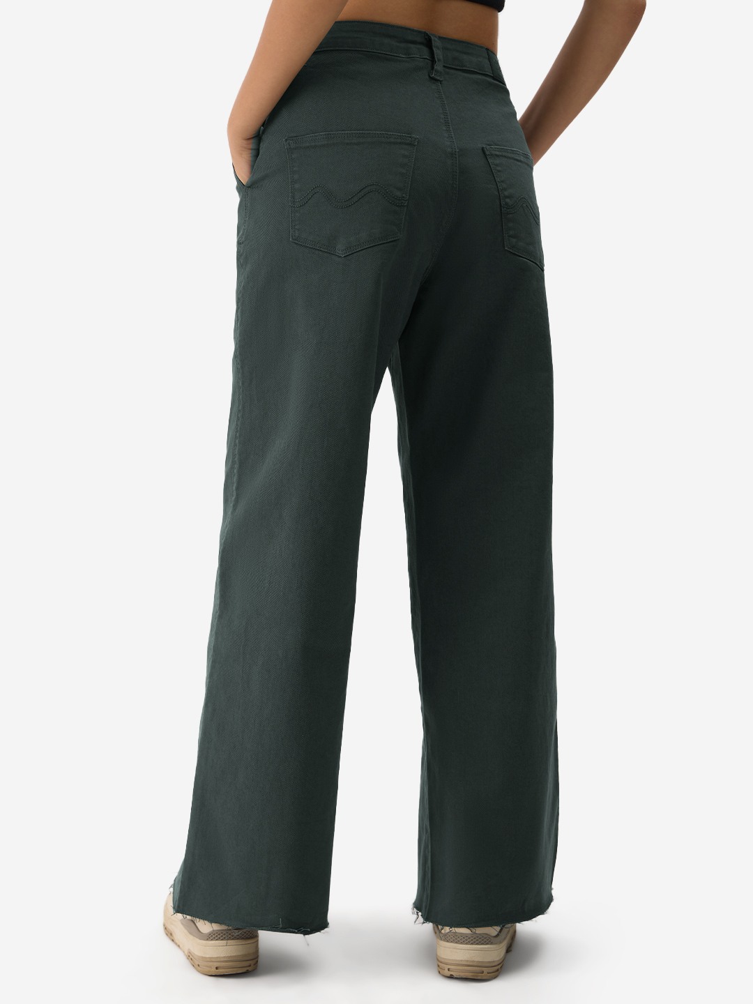 Women's Amanzi Polycotton Solid Wide Leg Jeans