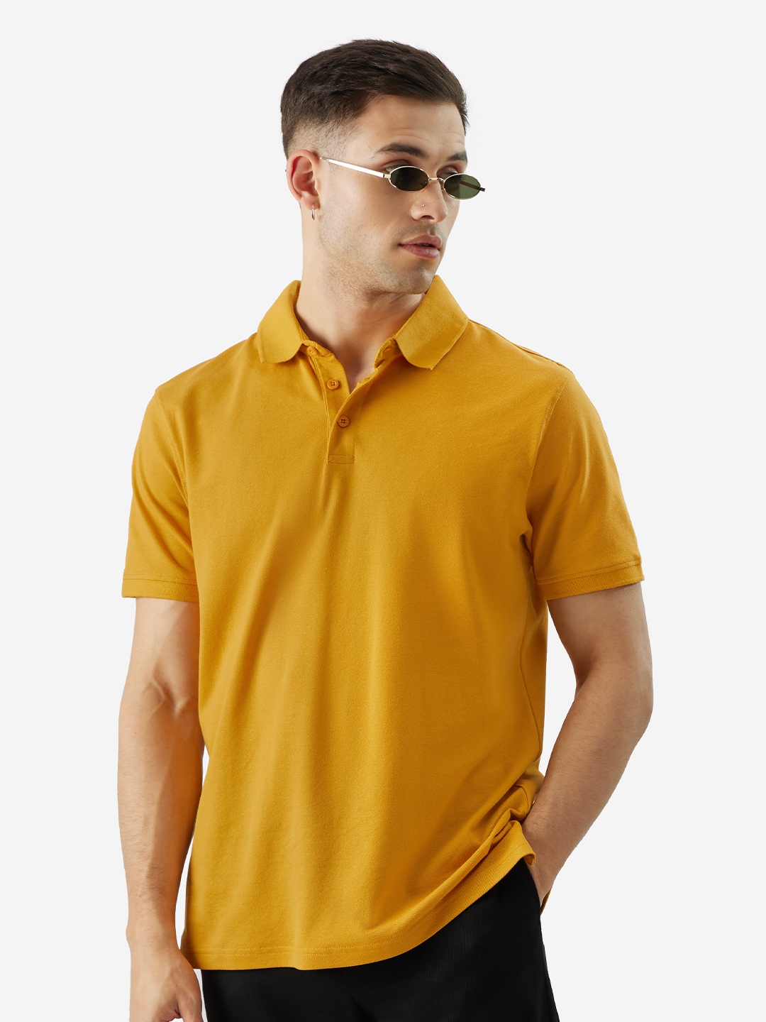 The Souled Store | Men's Solids: Ochre Polo T-Shirt