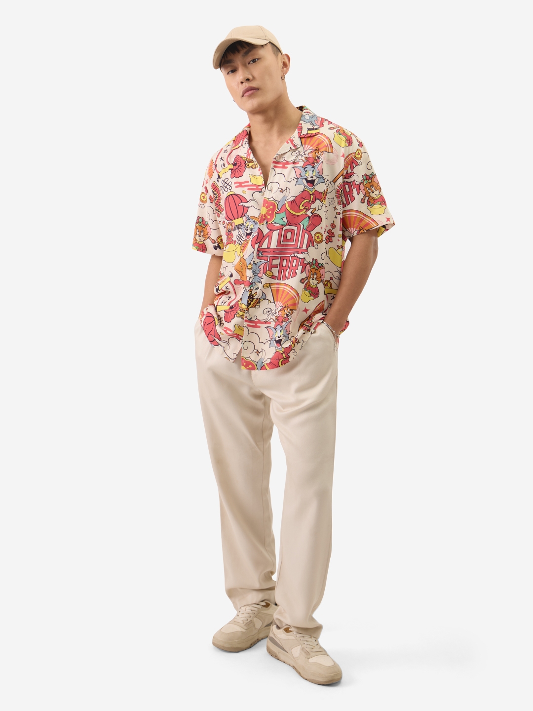 The Souled Store | Men's Tom & Jerry New Year Printed Casual Shirt