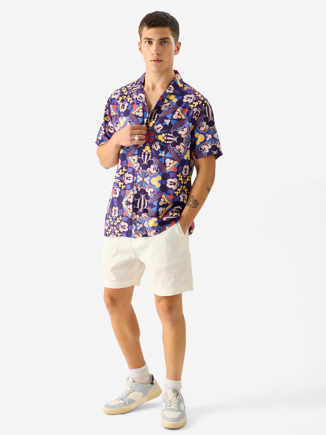 The Souled Store | Men's Mickey Mouse Kaleidoscope Summer Casual Shirt