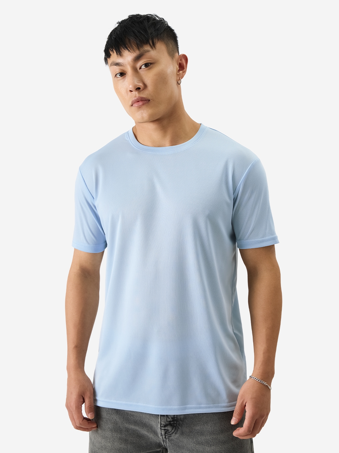 The Souled Store | Men's Solid: Snow Blue T-Shirts