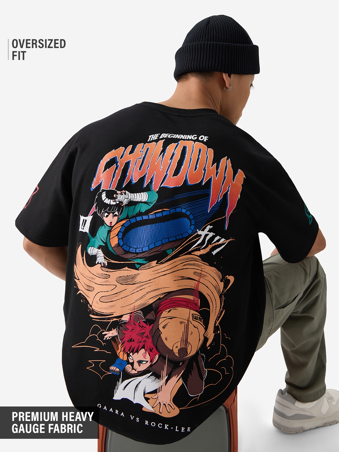 The Souled Store | Men's Naruto Gaara Vs Lee Oversized T-Shirts