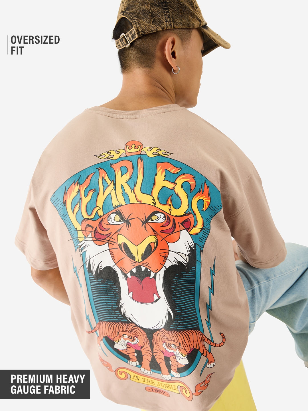 The Souled Store | Men's Disney Fearless Shere Khan Oversized T-Shirts