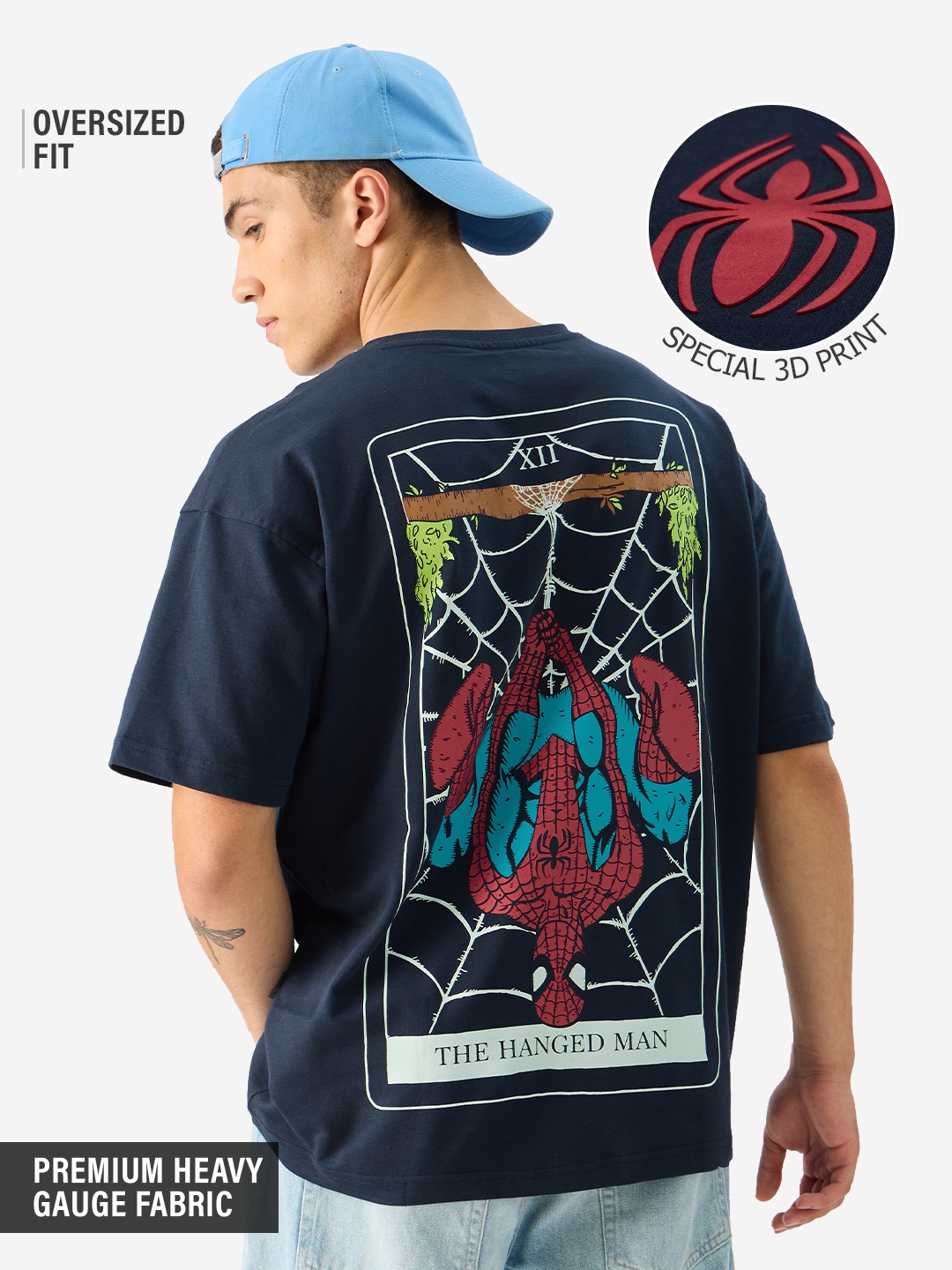 The Souled Store | Men's Spider-Man The Hanged Man Oversized T-Shirts