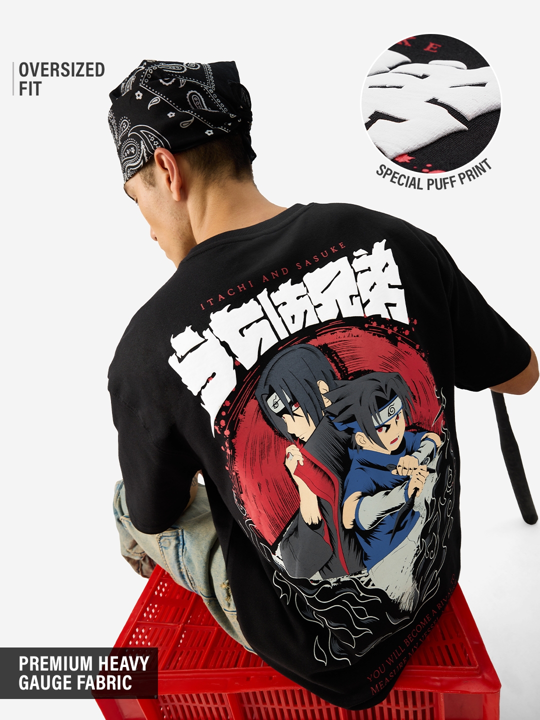 The Souled Store | Men's Naruto Uchiha Brothers Oversized T-Shirts