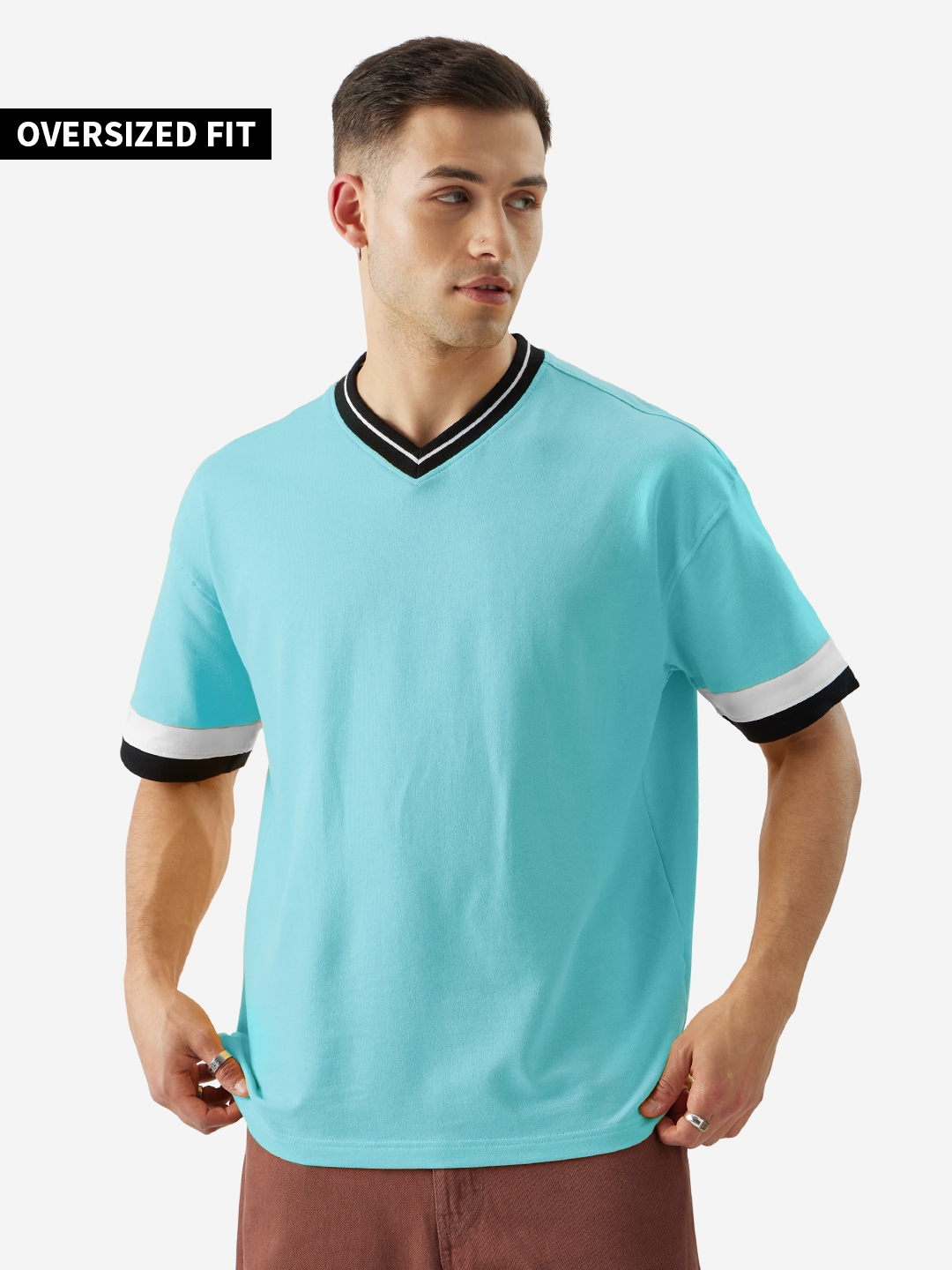 The Souled Store | Men's Blue Breeze Oversized T-Shirts