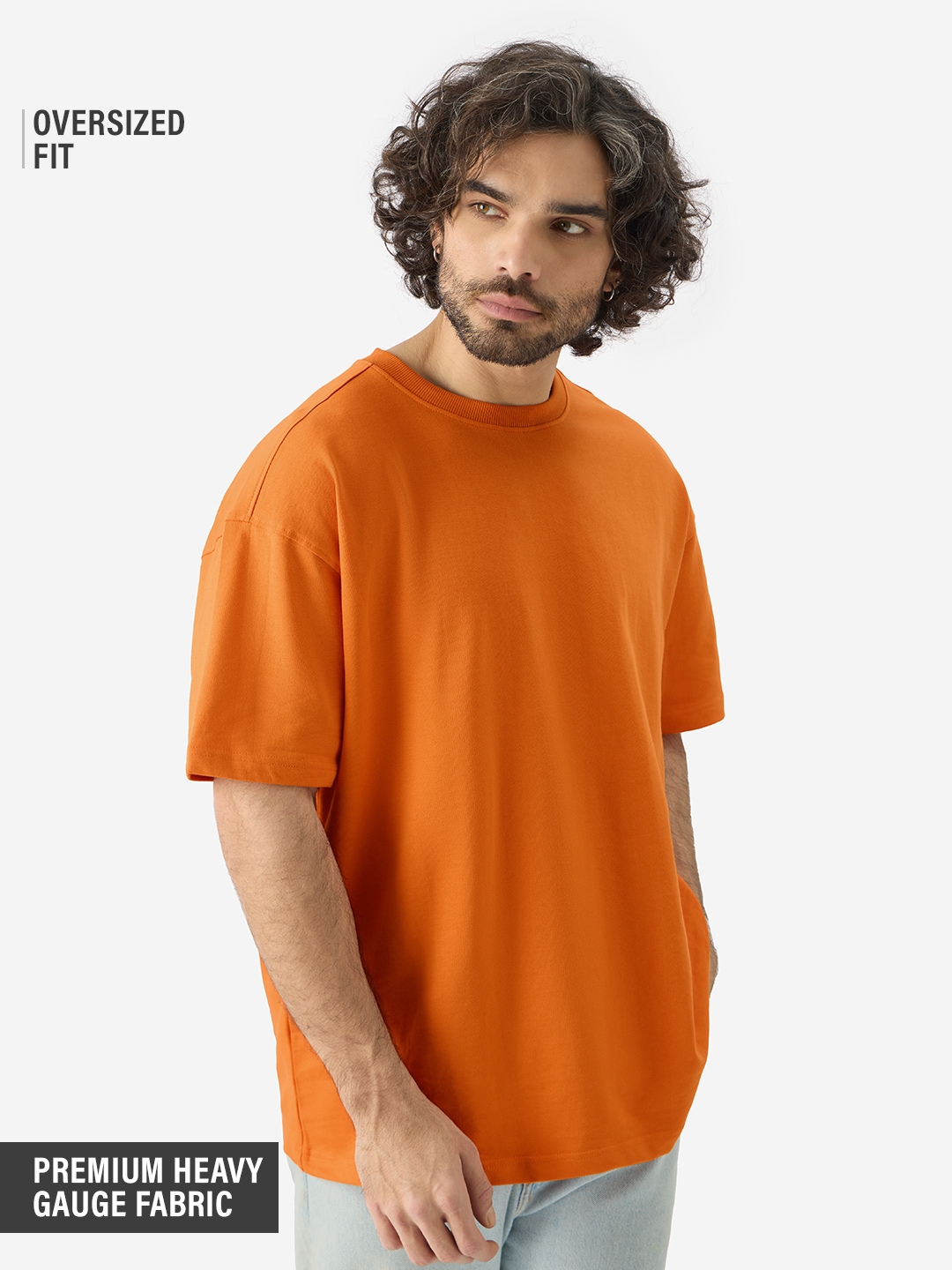 The Souled Store | Men's Solids: Orange Blaze Oversized T-Shirt