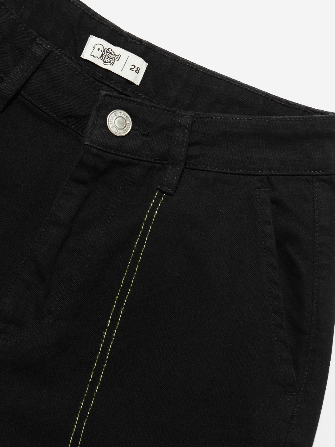 Women's Black Cotton Colourblock Cargos