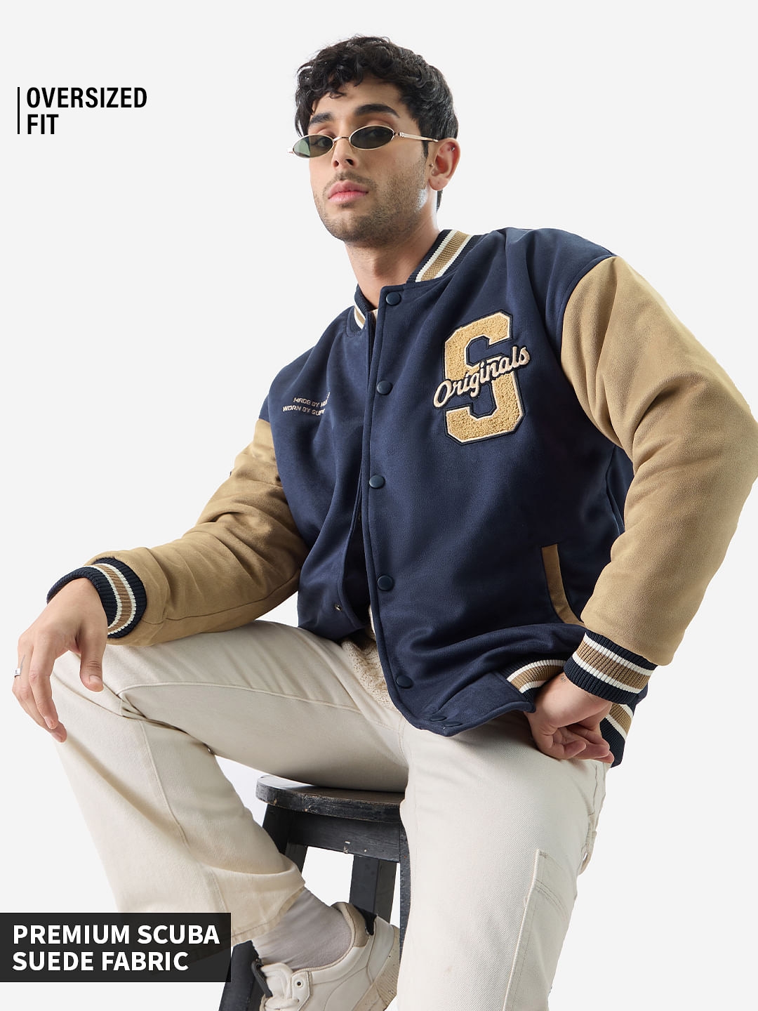 The Souled Store | Men's TSS Originals: Navy Varsity Jackets