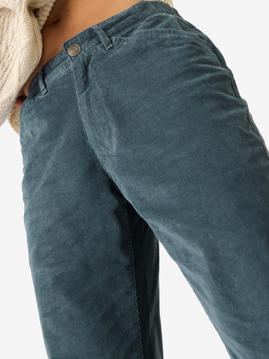 Men's Blue Cotton Blend Solid Casual Pants