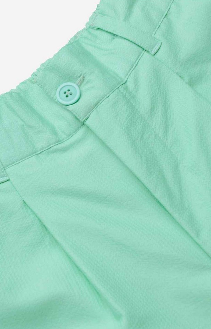 Women's Green Polyester Printed Casual Pants