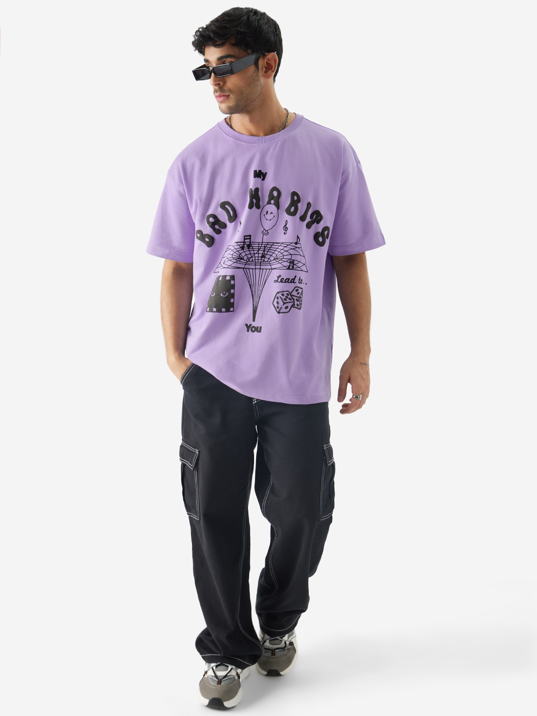 The Souled Store | Men's Ed Sheeran Bad Habits Oversized T-Shirts