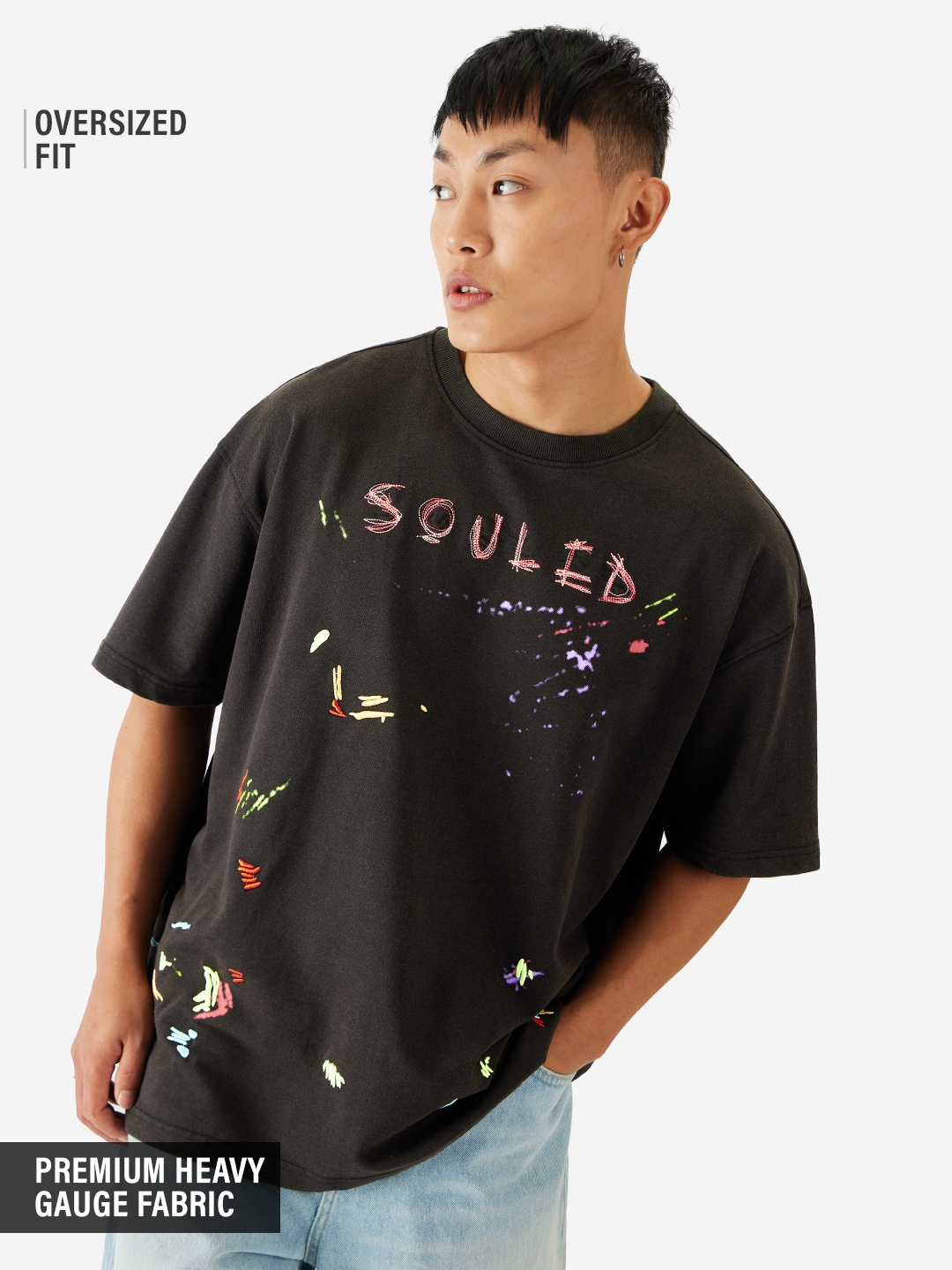 The Souled Store | Men's Painted Mr. Soul Oversized T-Shirts