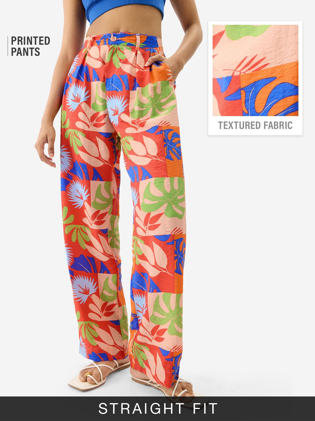 Women's Multicolor Viscose Printed Casual Pants
