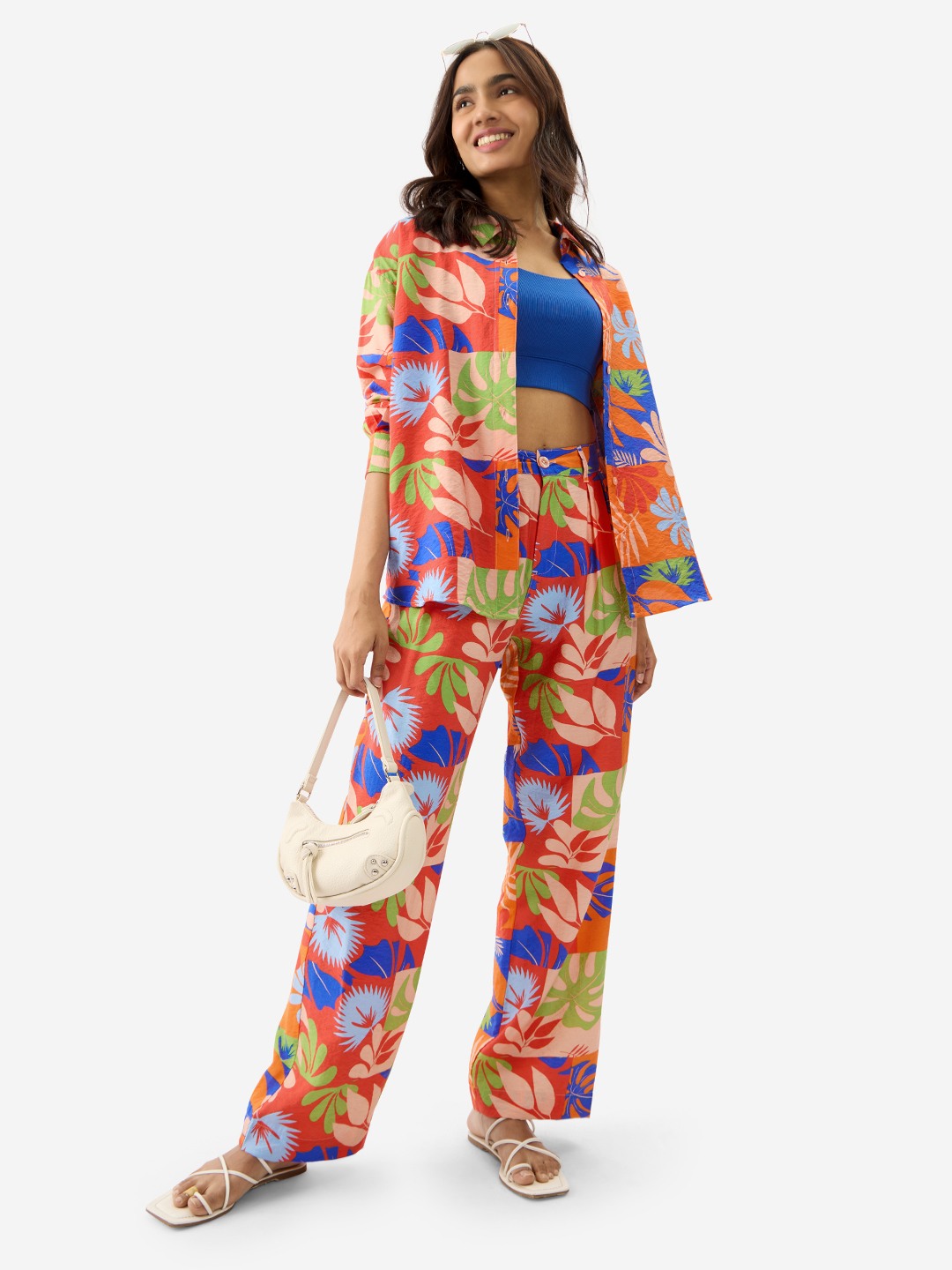 Women's Multicolor Viscose Printed Casual Pants