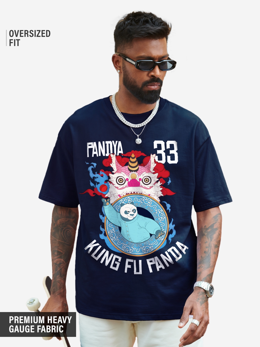 The Souled Store | Men's Kung Fu Panda Pandya 33 Oversized T-Shirts