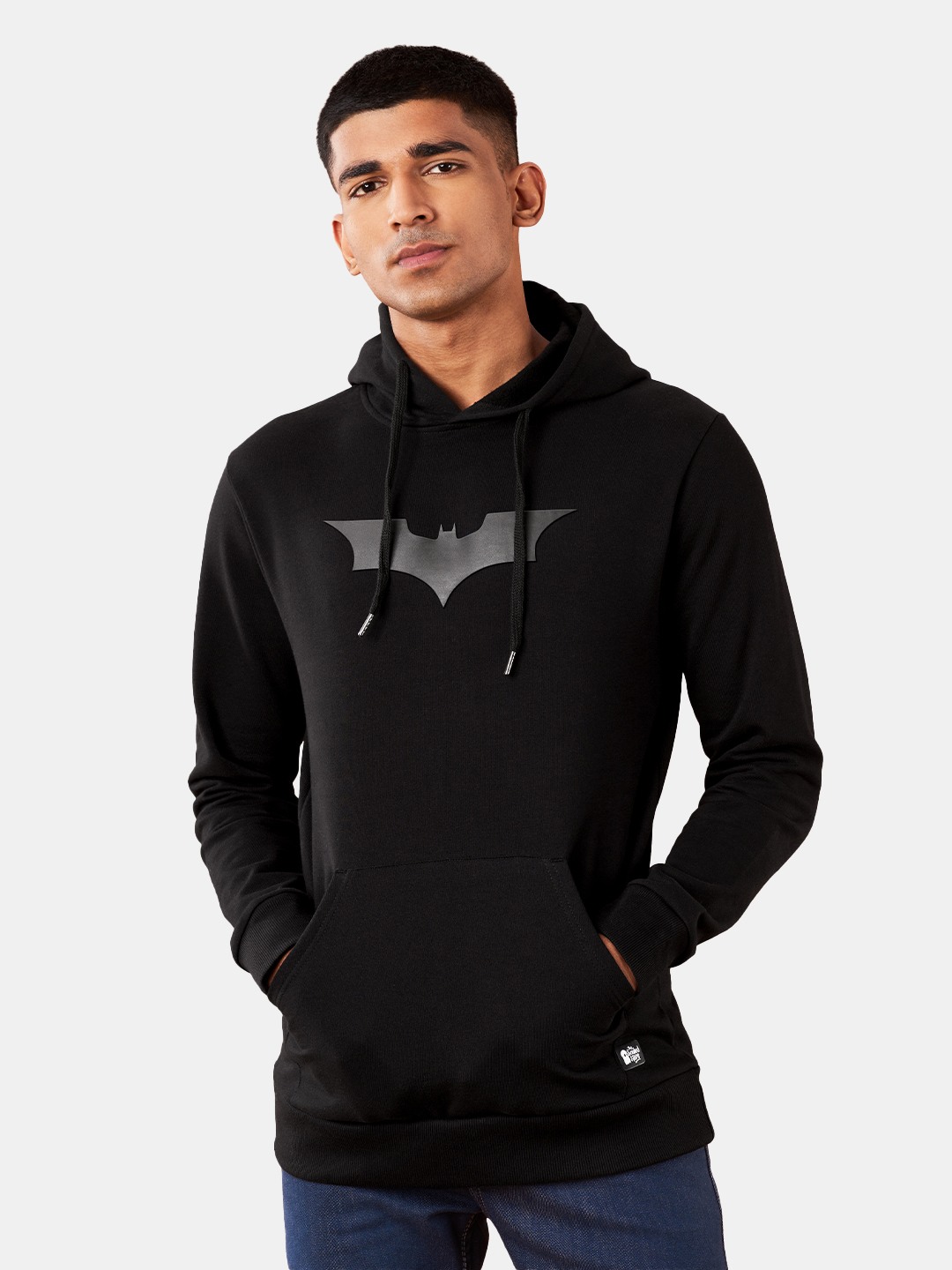 Men's Batman: 3D Logo Black Printed Hoodies