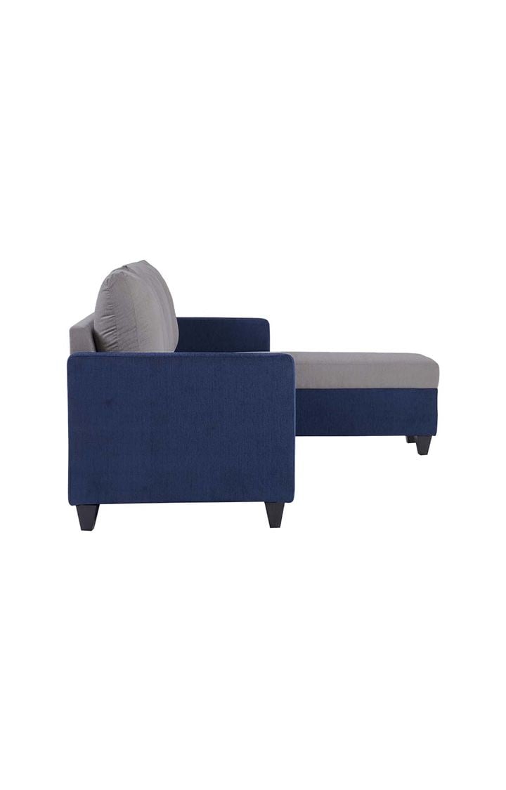 neudot Saya LHS Sectional Sofa for Living Room |6 Person Sofa| Premium Fabric with Cushioned Armrest | 12 Months Warranty| Solid Wood Frame| 6 Seater in Saya Duo Blue Color DIY(Do-It-Yourself)
