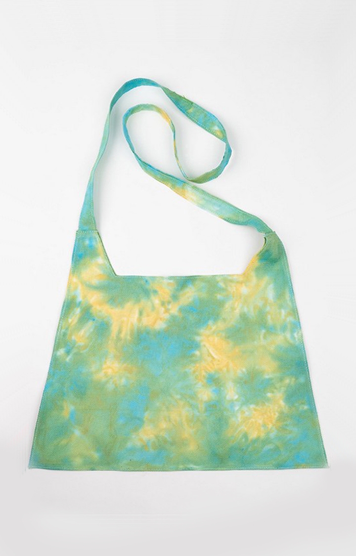 Unisex Green Cotton Tie Dye Bags