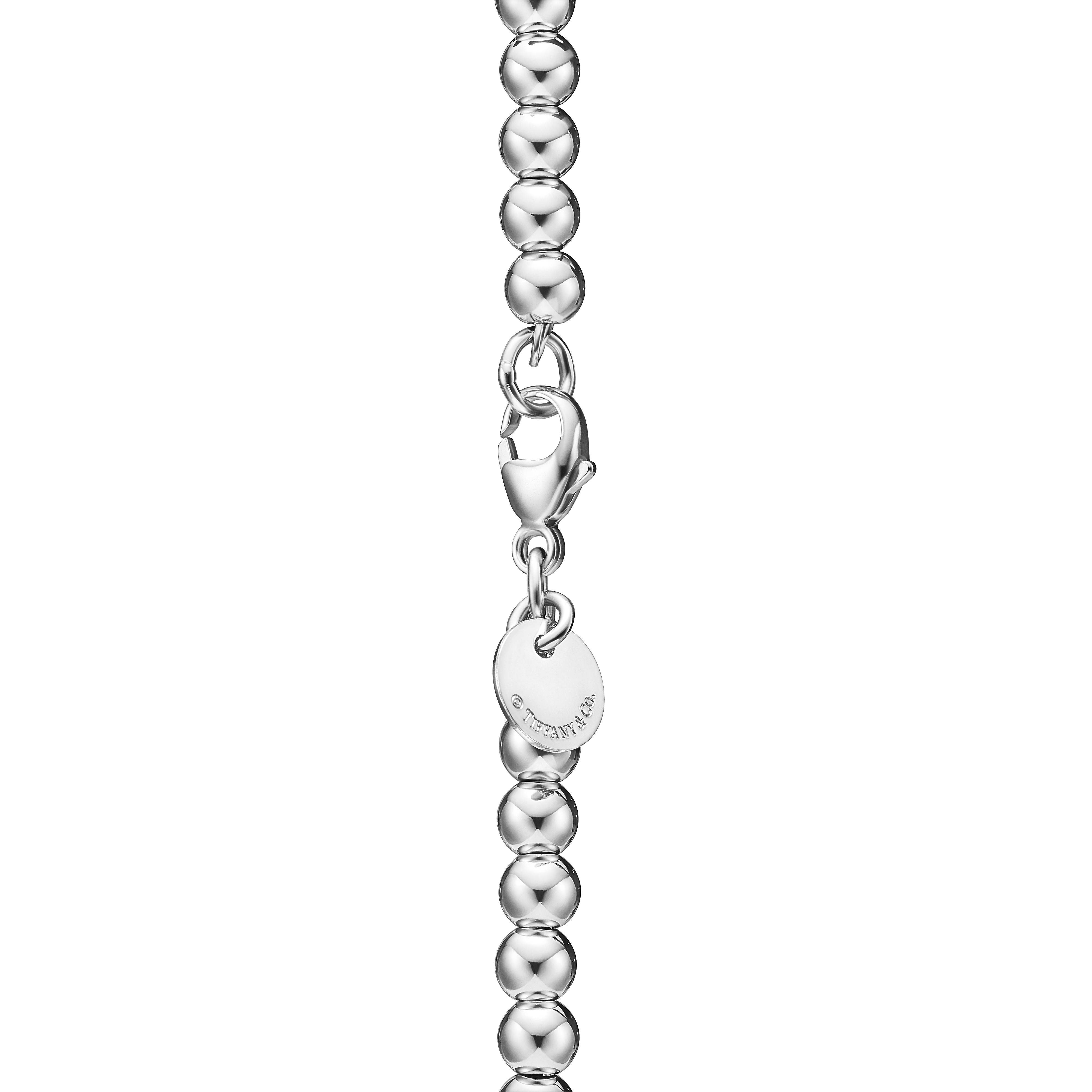 Return to Tiffany™:Heart Tag Bead Bracelet:in Sterling Silver and Rose Gold, 4 mm