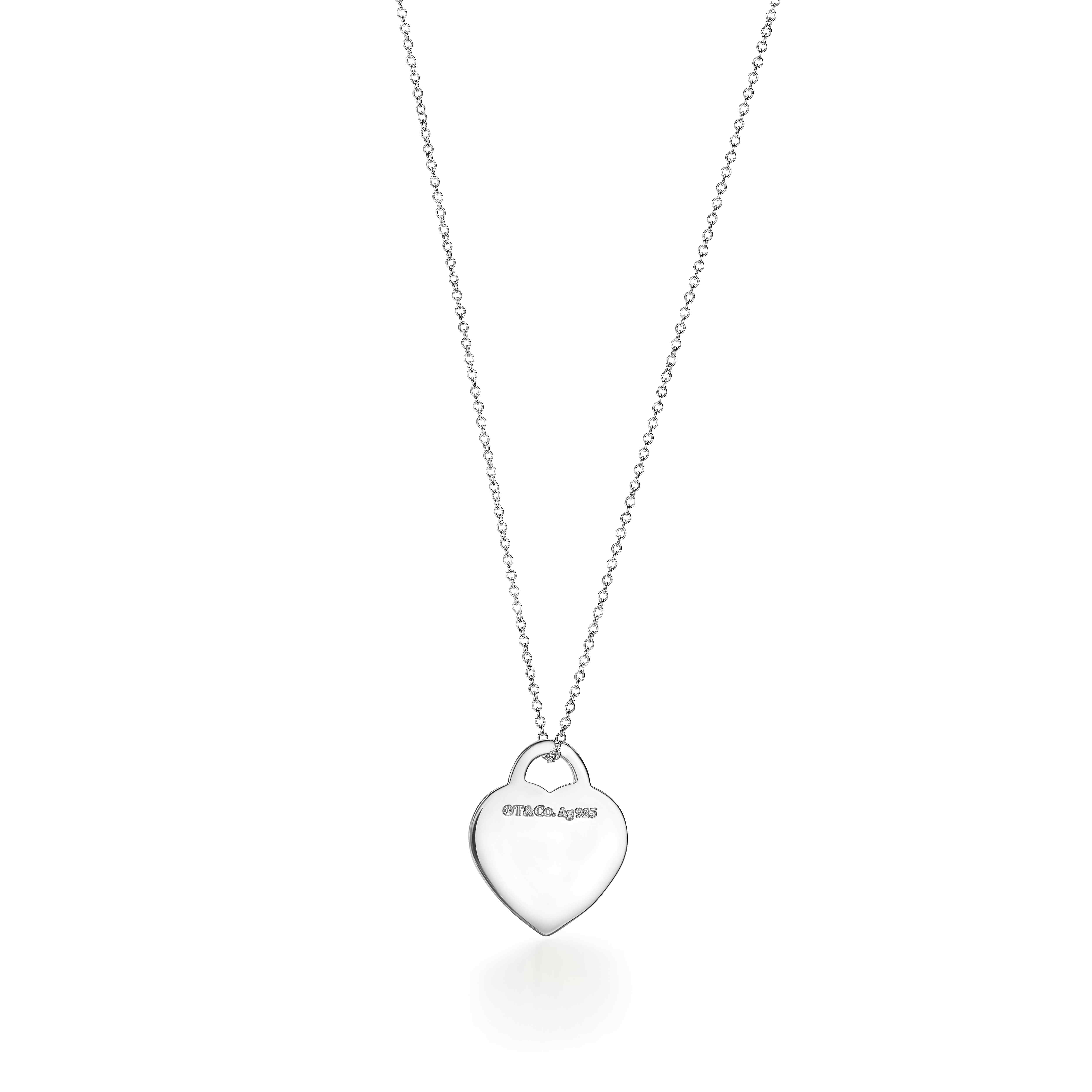 Return to Tiffany™:Heart Tag Pendant:in Sterling Silver with a Diamond, Small