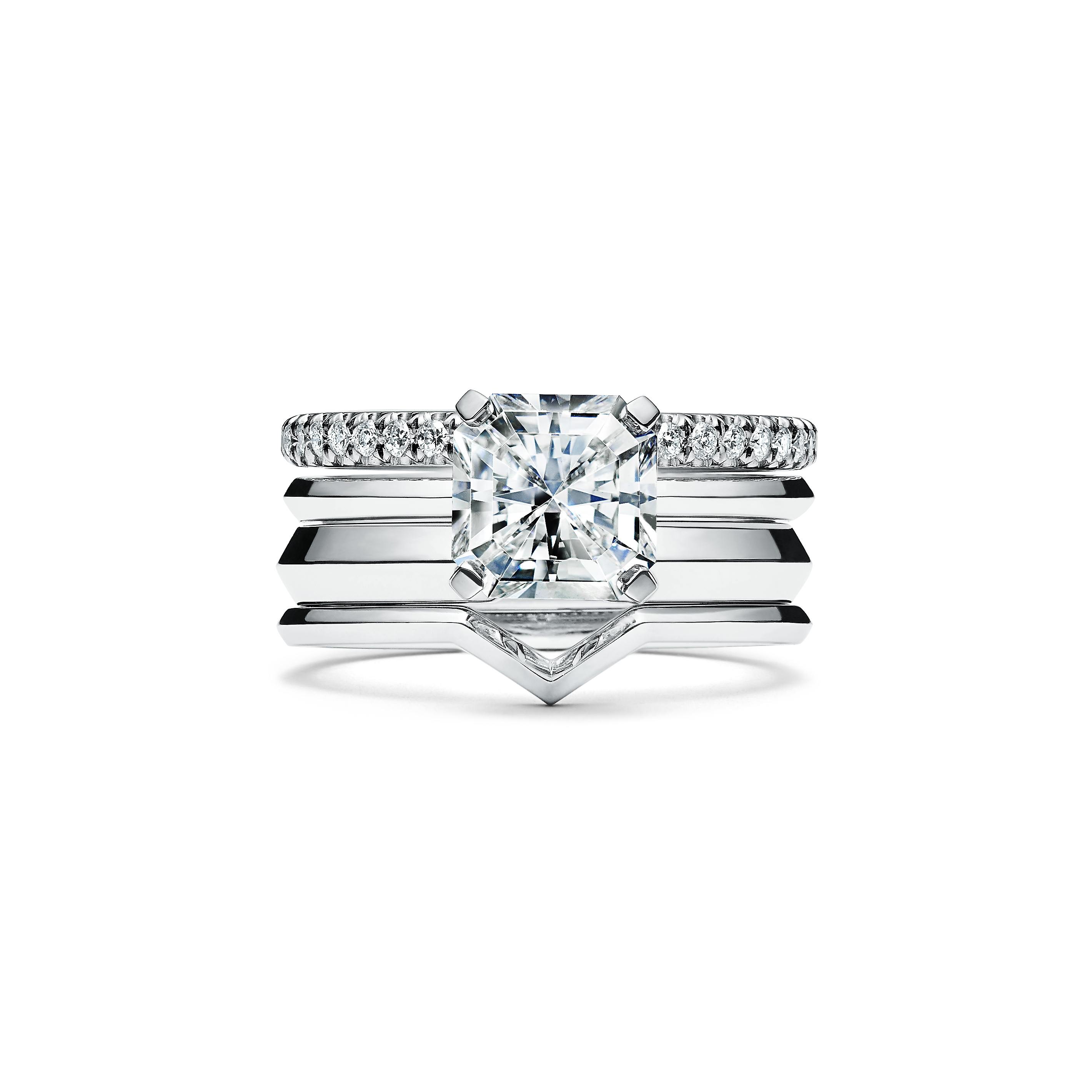 Platinum True Cut Setting Diamond Ring