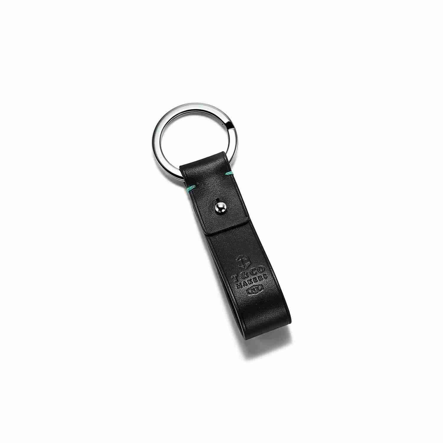 Tiffany & Co. : Tiffany 1837™Makers Key Fob in Black Smooth Leather