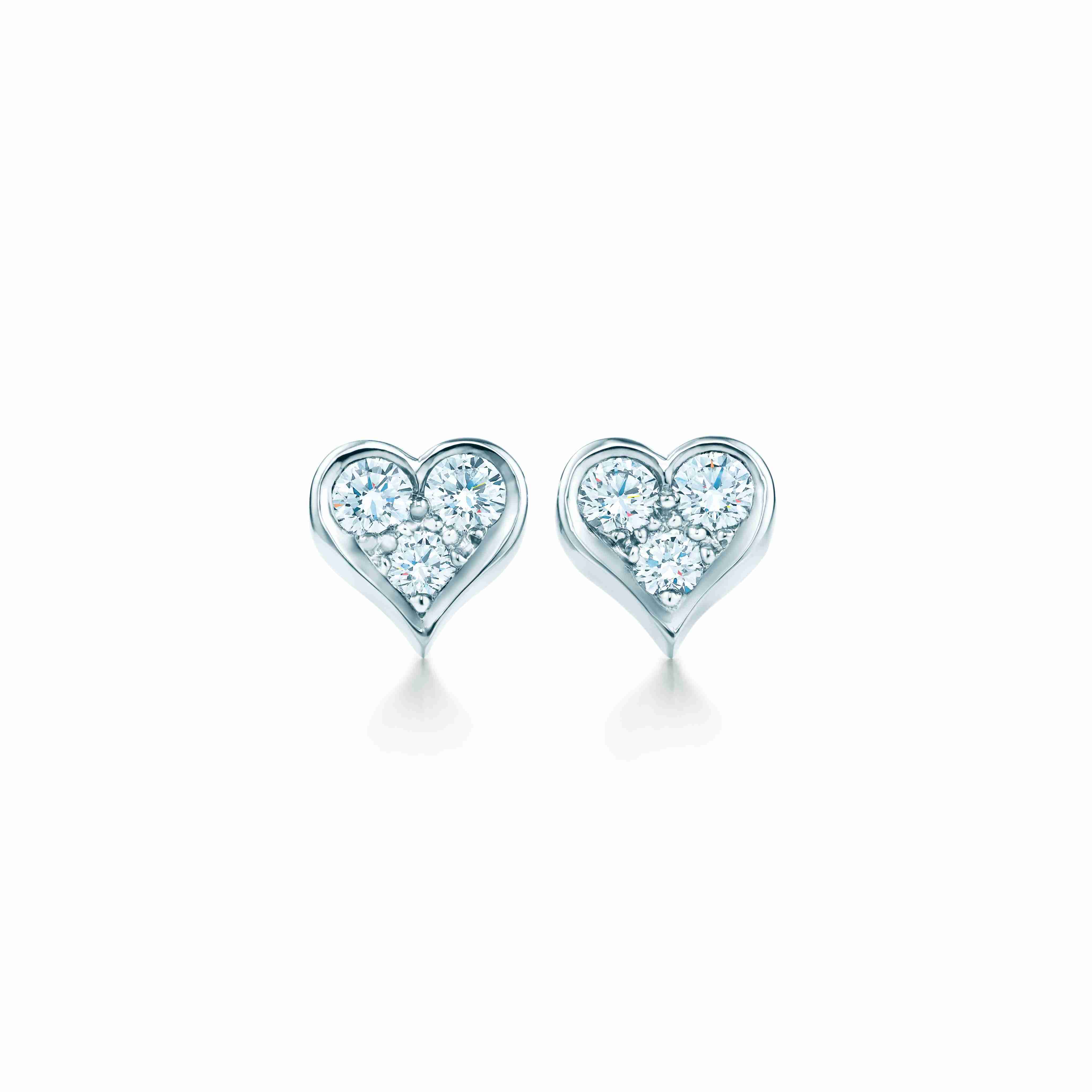 Tiffany & Co. : Diamond Heart Earrings