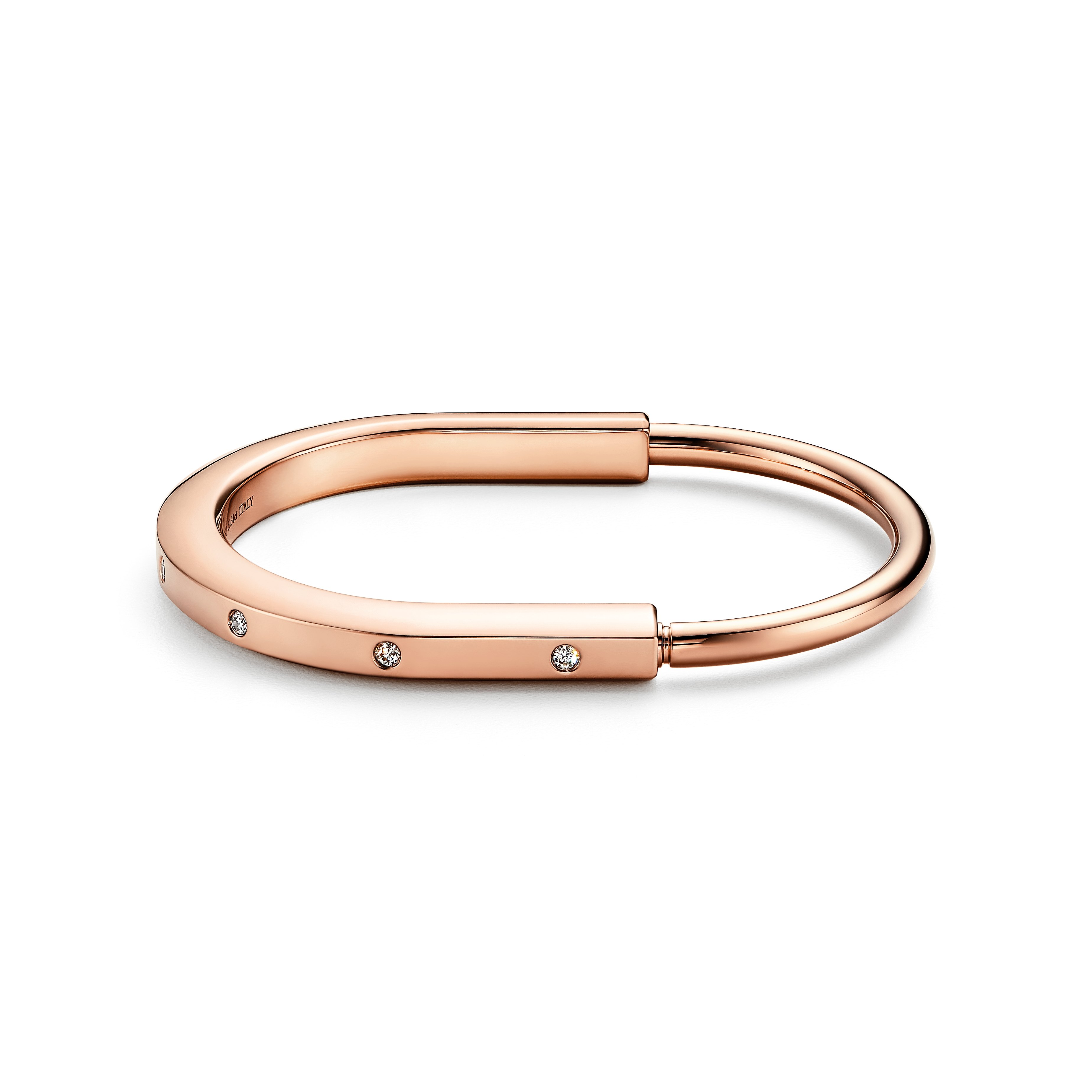 Tiffany Lock:Bangle
in Rose Gold with Diamond Accents