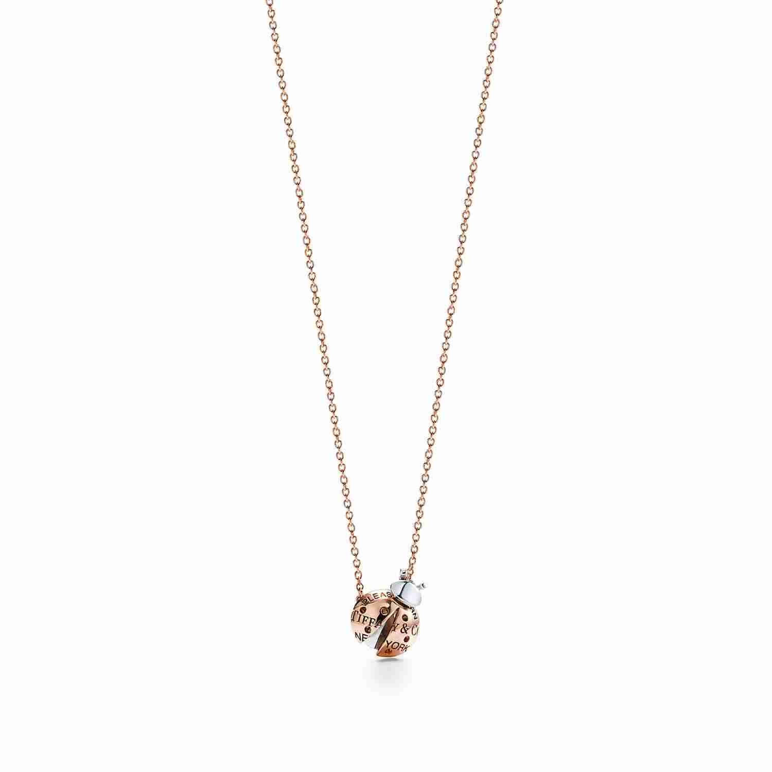 Return to Tiffany™ Love Bugs : Ladybug Pendant in 18k Rose Gold and Sterling Silver