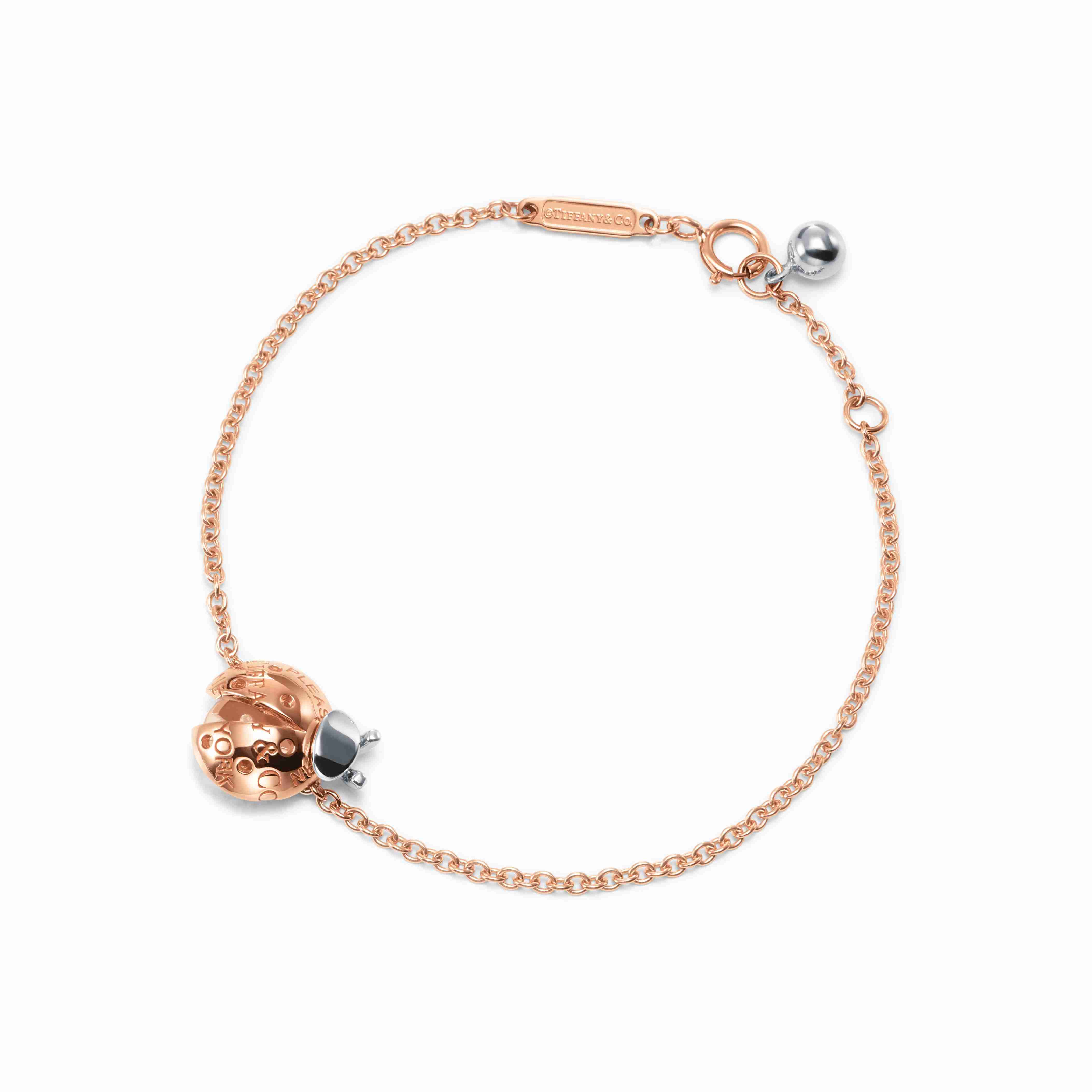 Tiffany & Co. : Ladybug Chain Bracelet in 18k Rose Gold and Sterling Silver