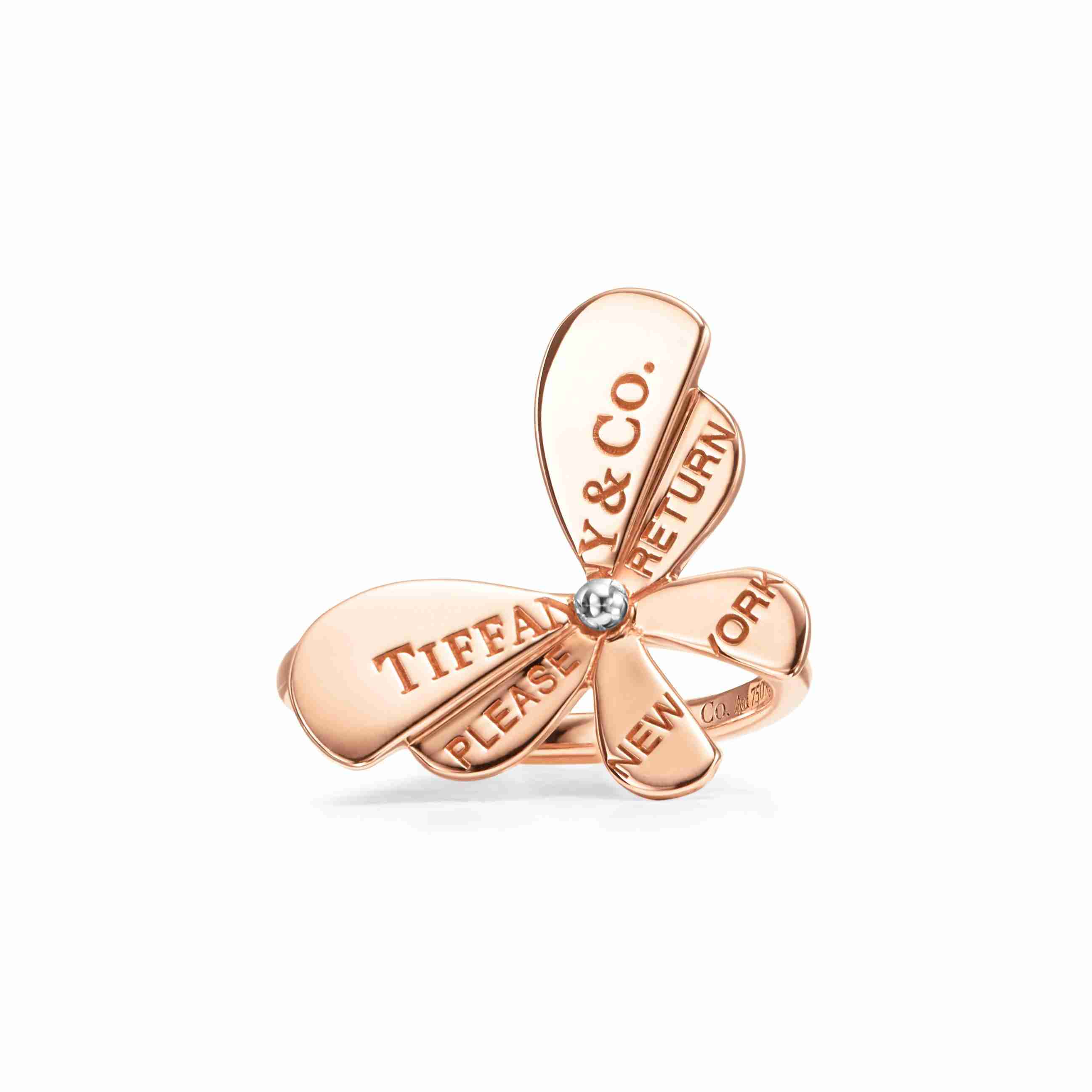 Tiffany & Co. : Butterfly Ring in 18k Rose Gold and Sterling Silver