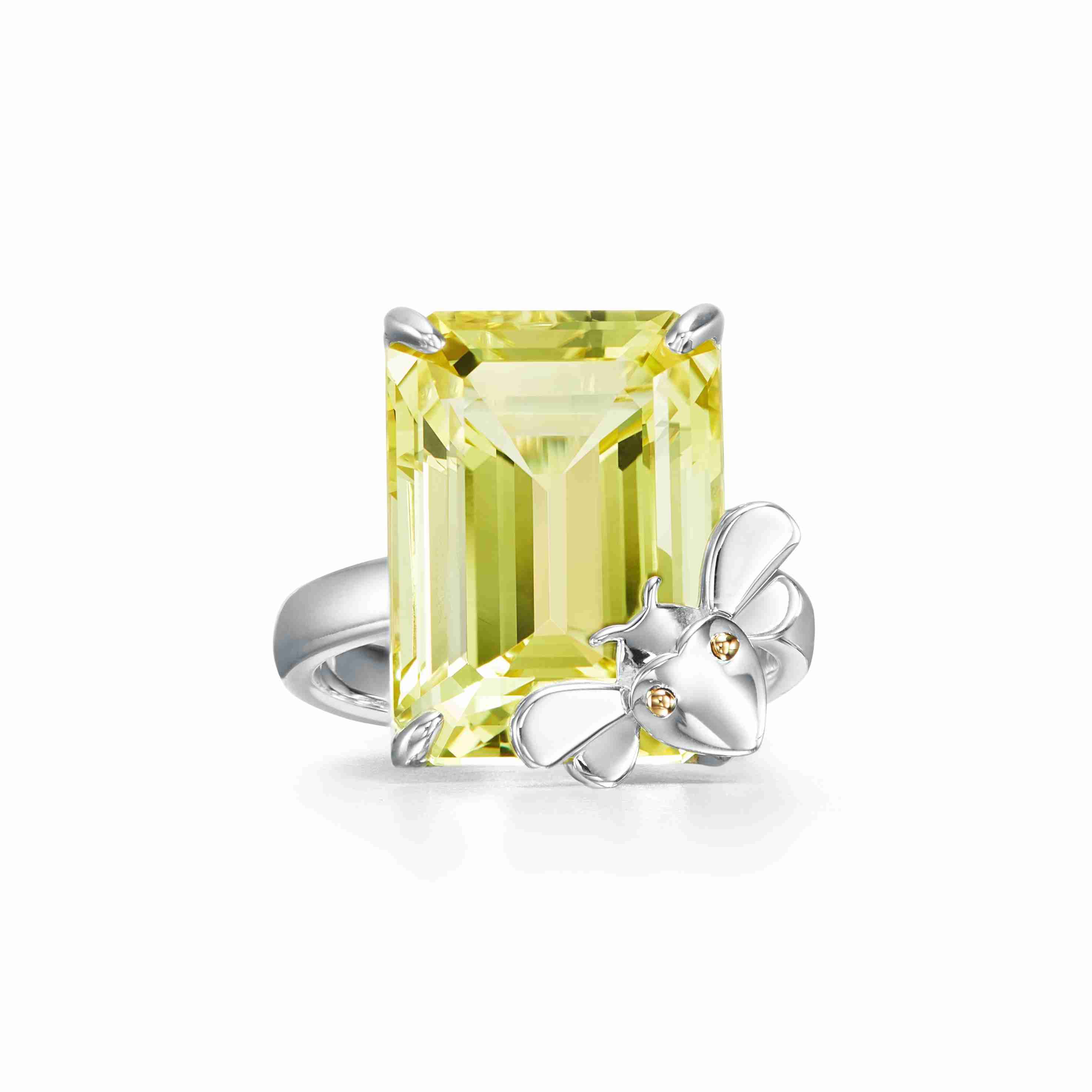 Tiffany & Co. : Yellow Quartz Bee Ring in Sterling Silver and 18k Gold