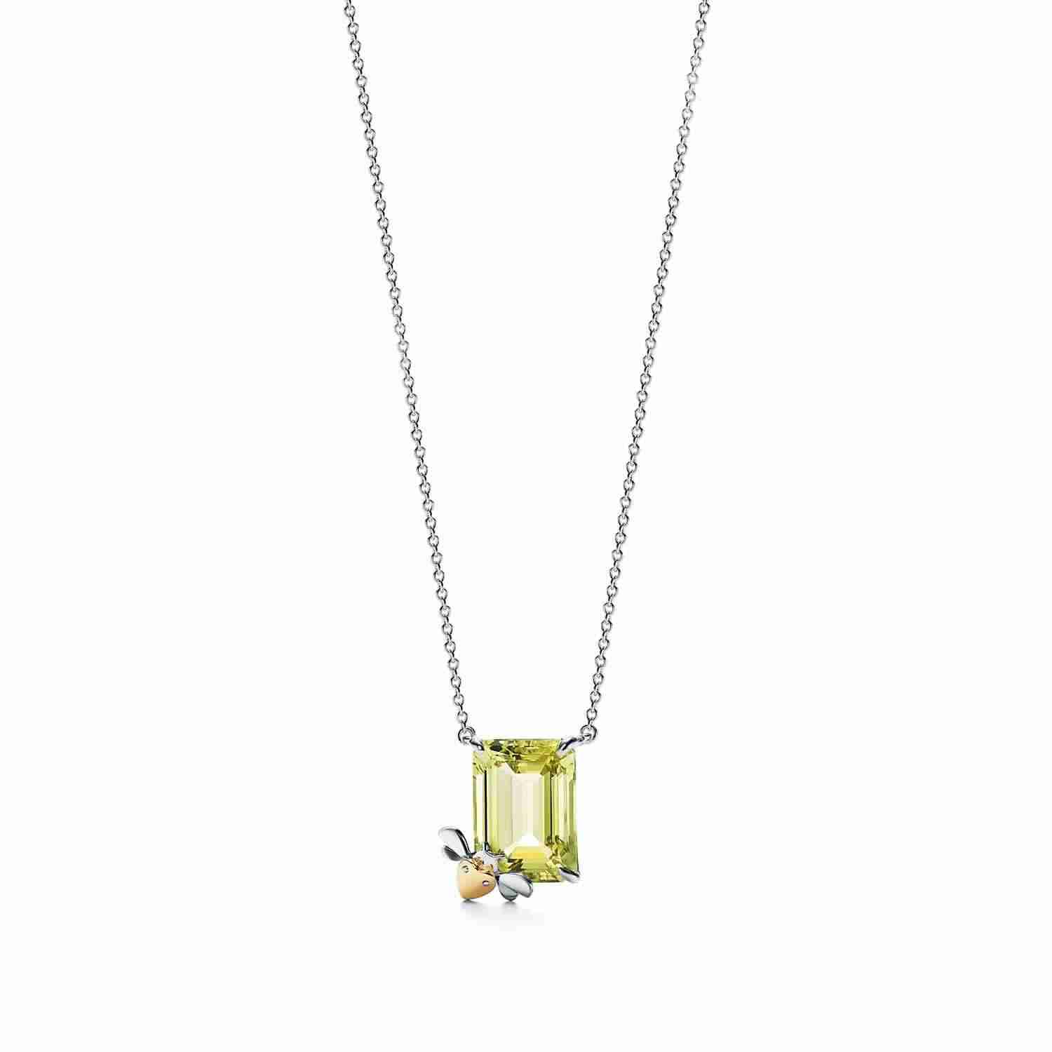 Tiffany & Co. : Yellow Quartz Bee Pendant in Sterling Silver and 18k Gold